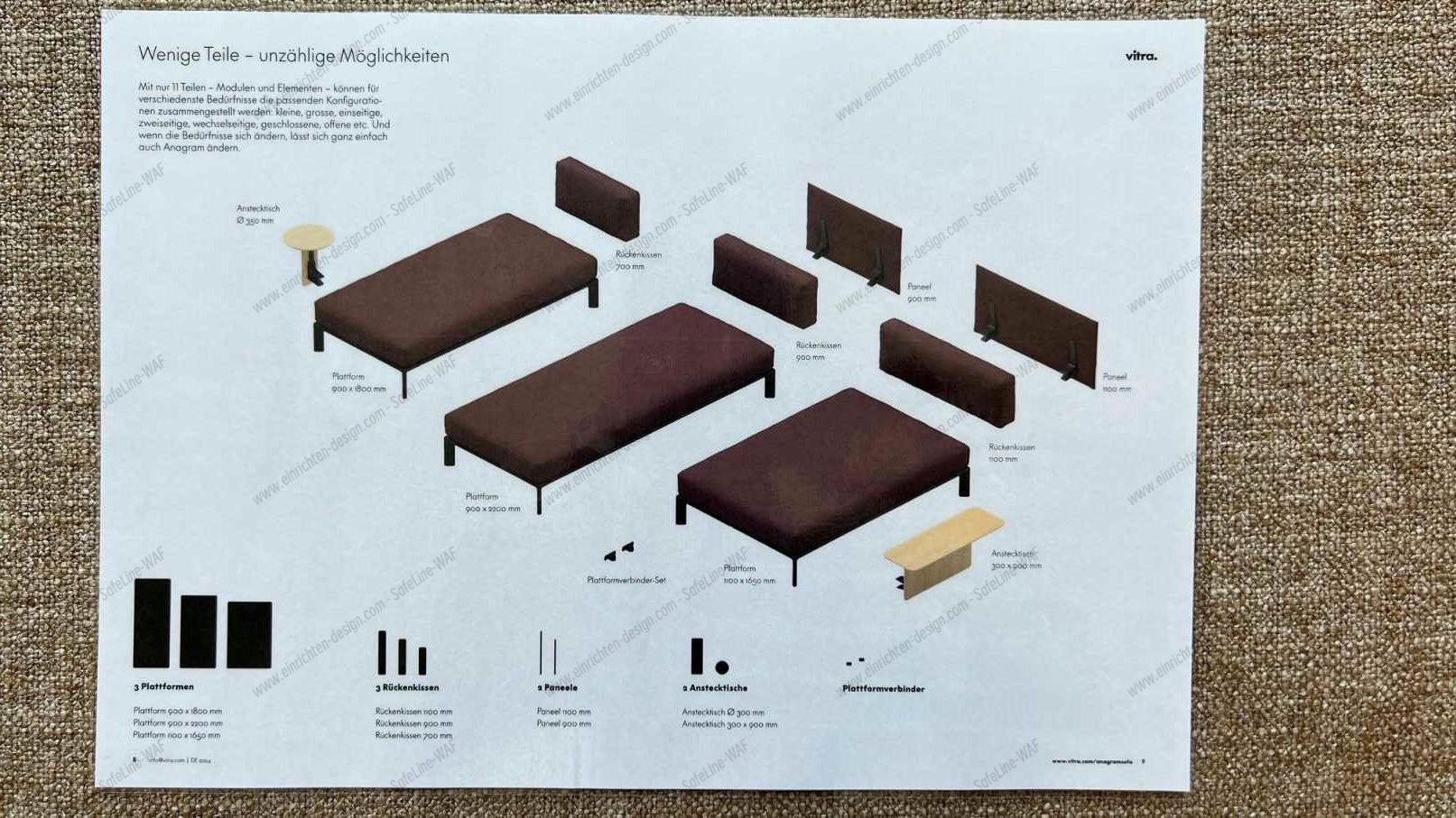 Anagram sofa combination Vitra EXHIBITION PIECES