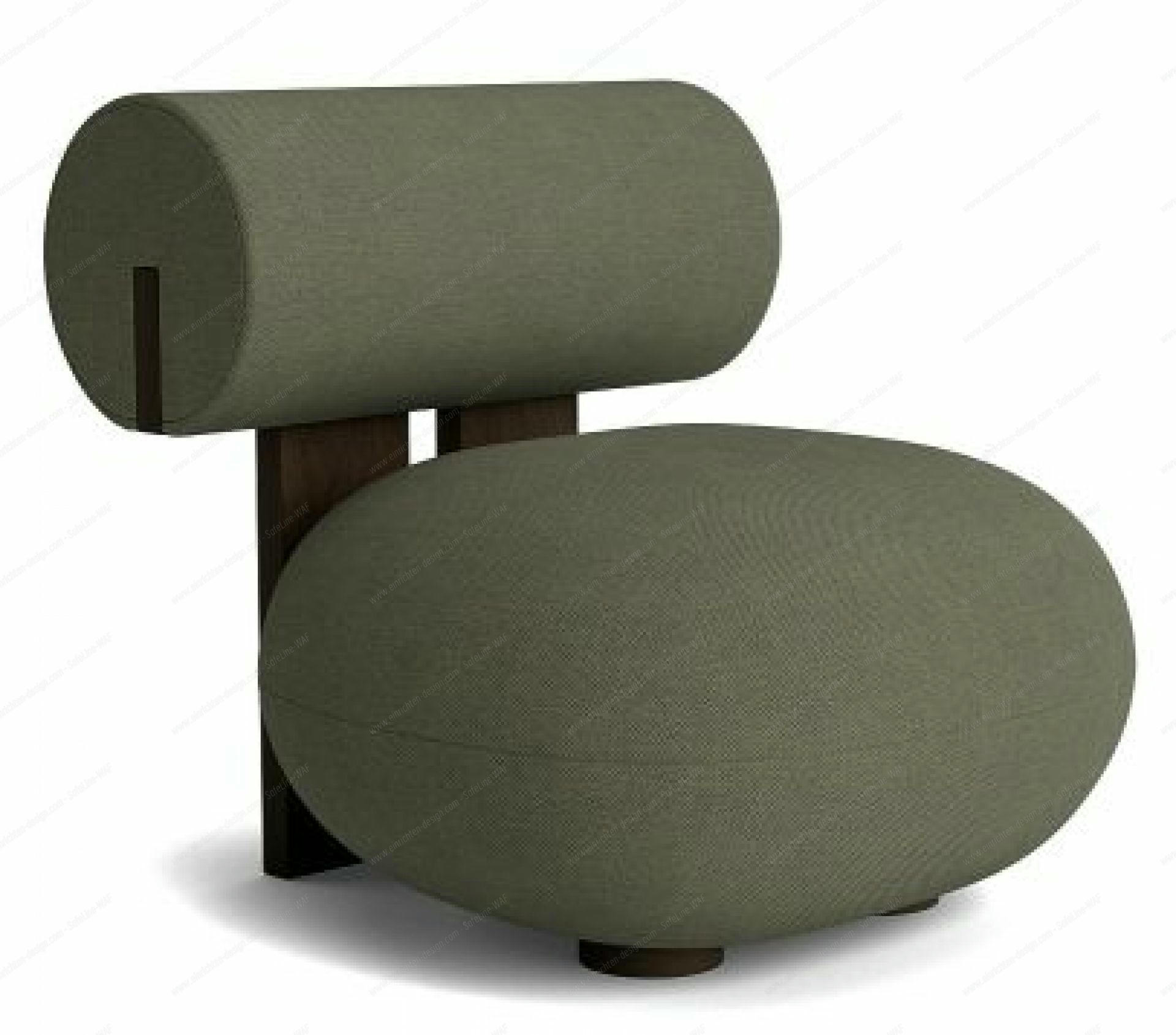 Hippo Lounge Sessel in Dunkel geräucherter Eiche mit grünem Kvadrat Fiord Stoffbezug. Designmöbel für Wohnzimmer.