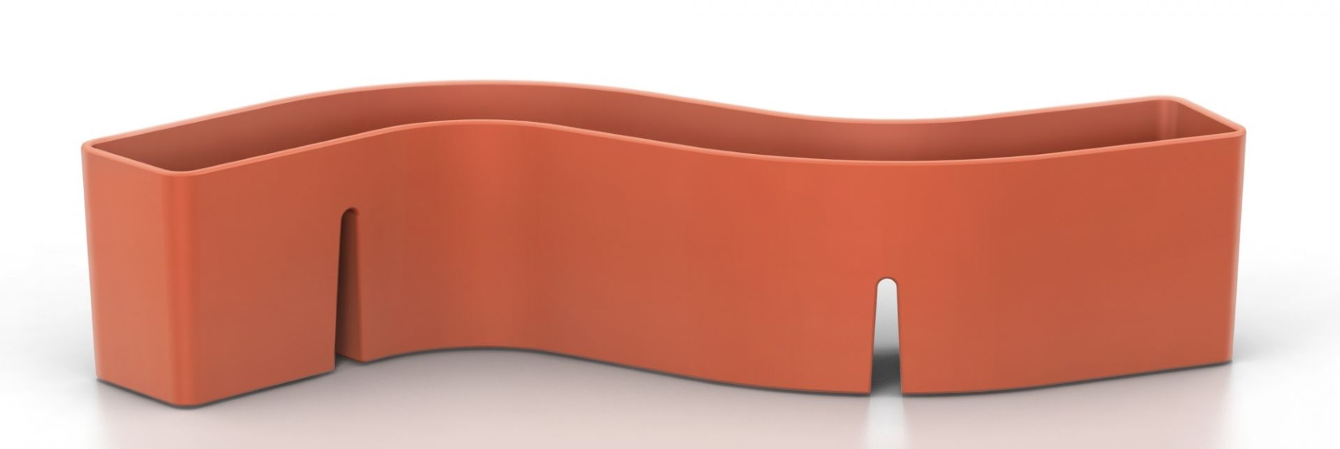 Mohnroter S-Tidy Stiftehalter von Vitra: Wellenförmiger Organizer für Schreibtisch, Bürobedarf und Stifte.