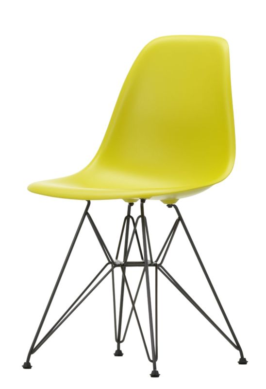 Eames Plastic Side Chair DSR Chair MUSTARD / FRAME BLACK Vitra SINGLE PIECES