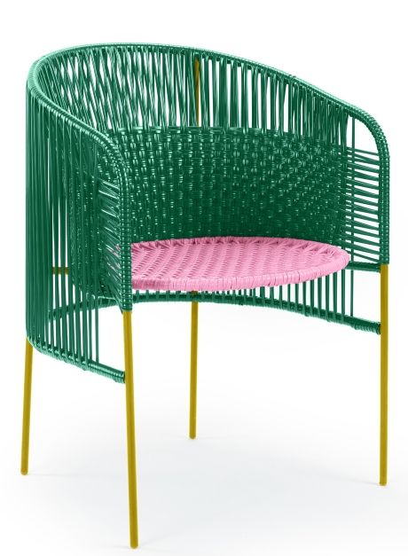 Caribe Dining Chair Outdoor ames Emerald green / bubblegum pink / curry yellow