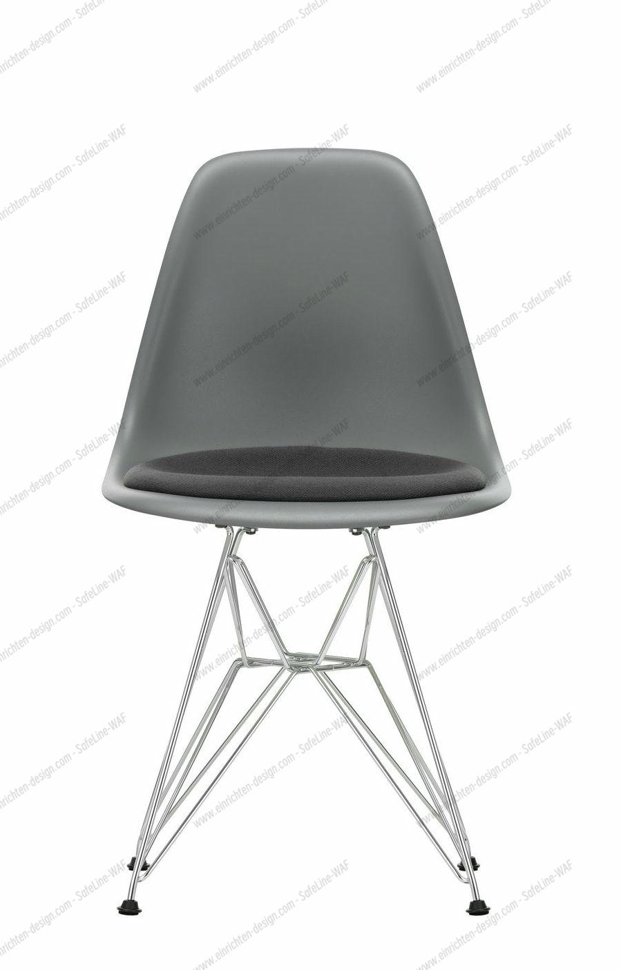 Eames Plastic Side Chair DSR Chair with seat cushion Vitra