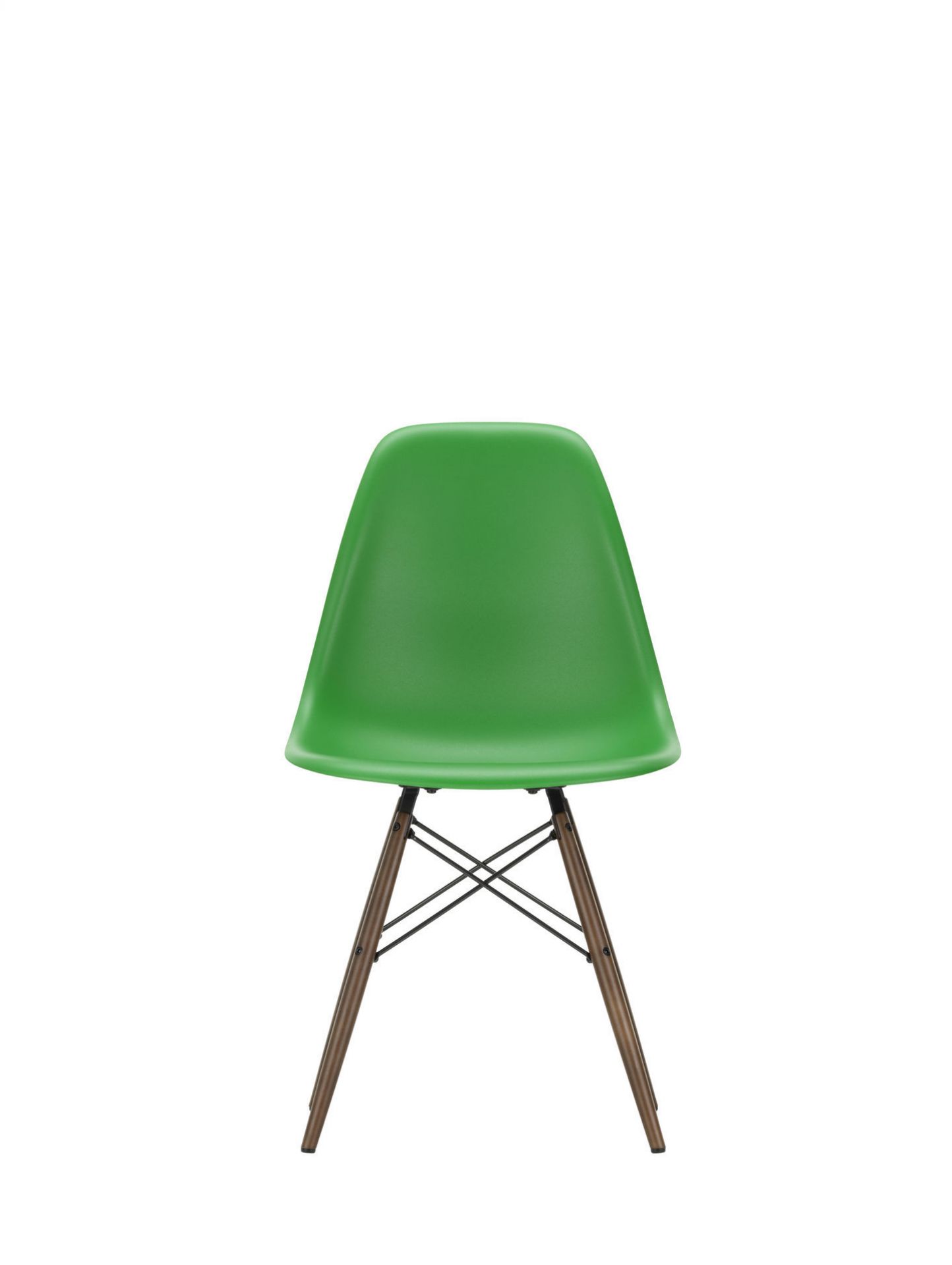 Eames Plastic Side Chair DSW Chair Vitra Maple dark - green