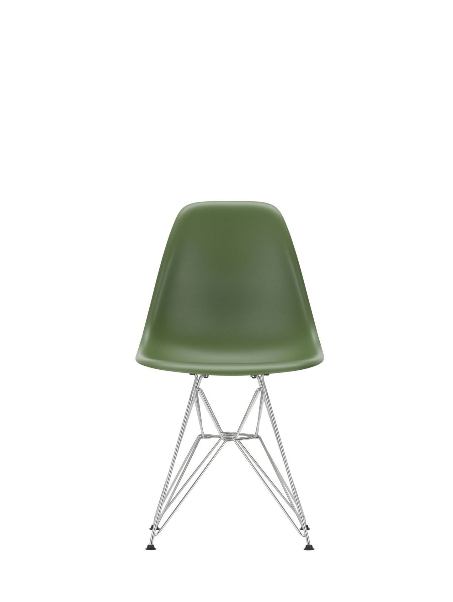 Eames Plastic Side Chair DSR Chair Vitra Chrome Ice Grey