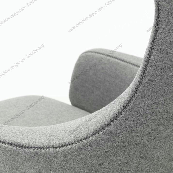 Grand Repos Armchair + Ottoman Vitra Polished Cosy Pebble