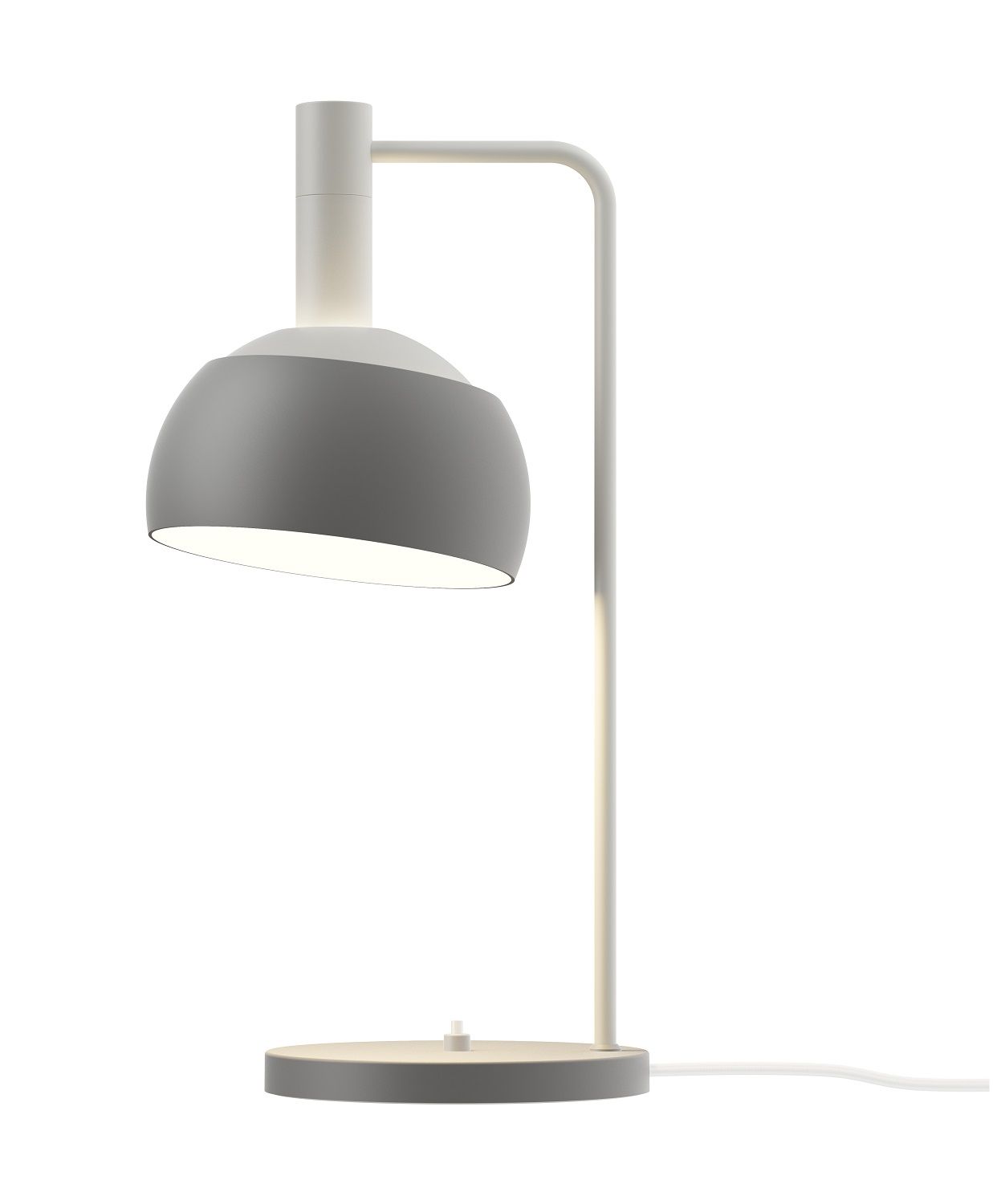 Moderne graue FJ Elements Tischleuchte von Louis Poulsen, ideal als Nachttischlampe oder Schreibtischleuchte.