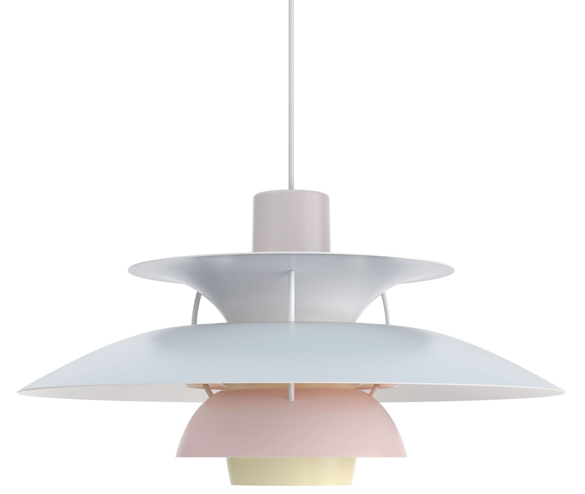 PH 5 Pendant Light Pastel Louis Poulsen Pastel Oyster Grey - Blue Pink