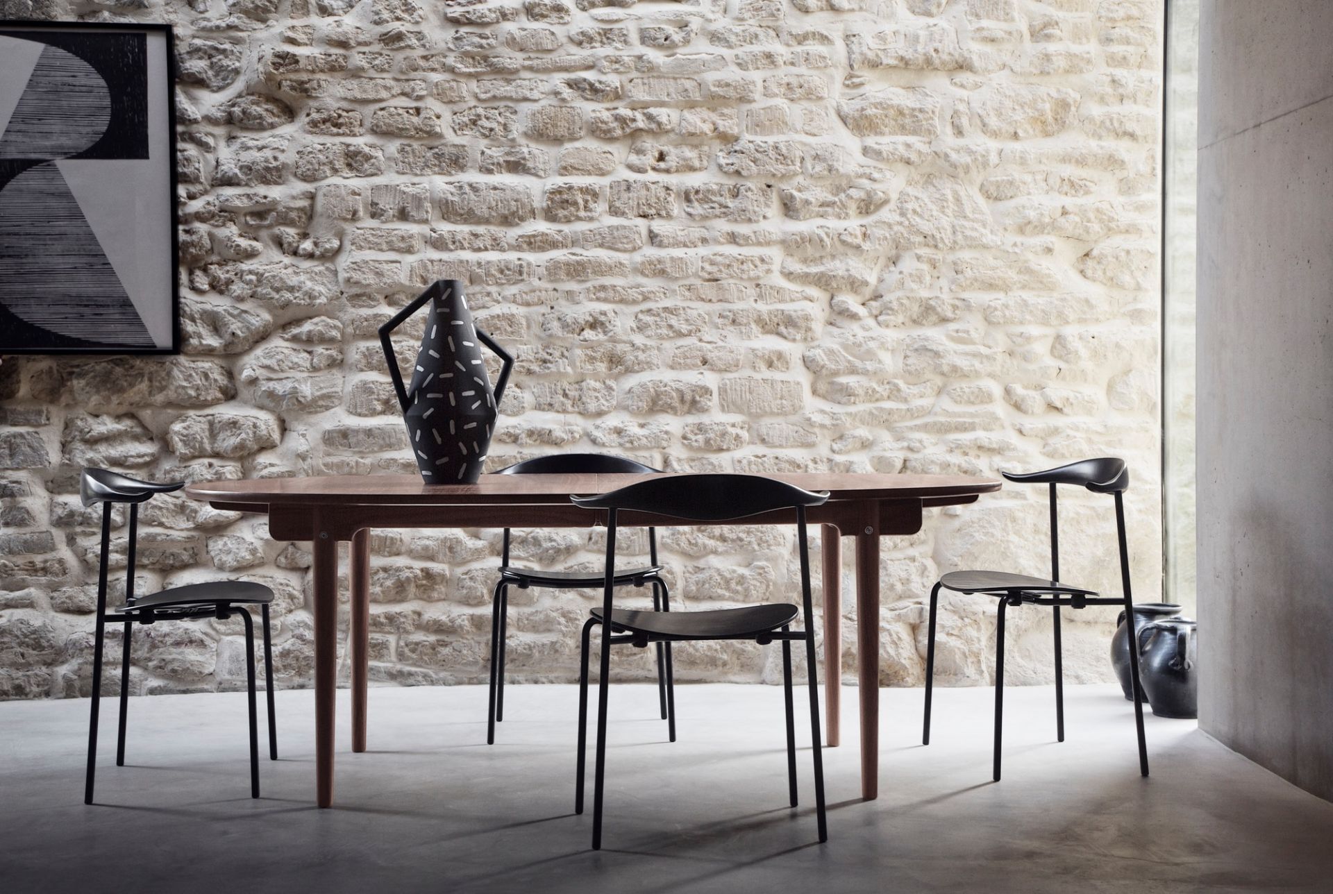 CH88T Chair frame steel black Carl Hansen &amp; Søn beech soaped
