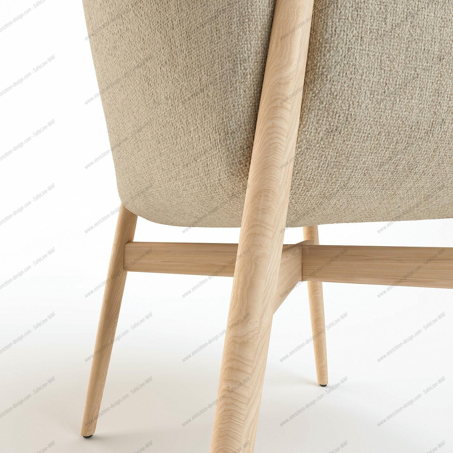 Kagu chair with armrests wooden frame Cor