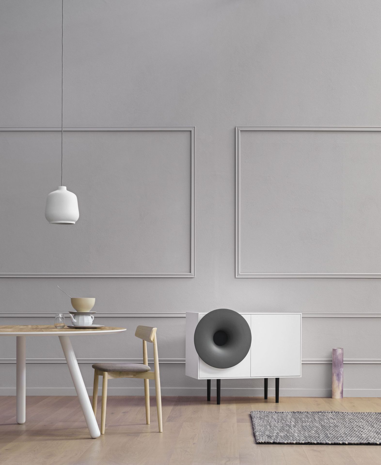 Caruso Sideboard White / Trumpet Grey Miniforms