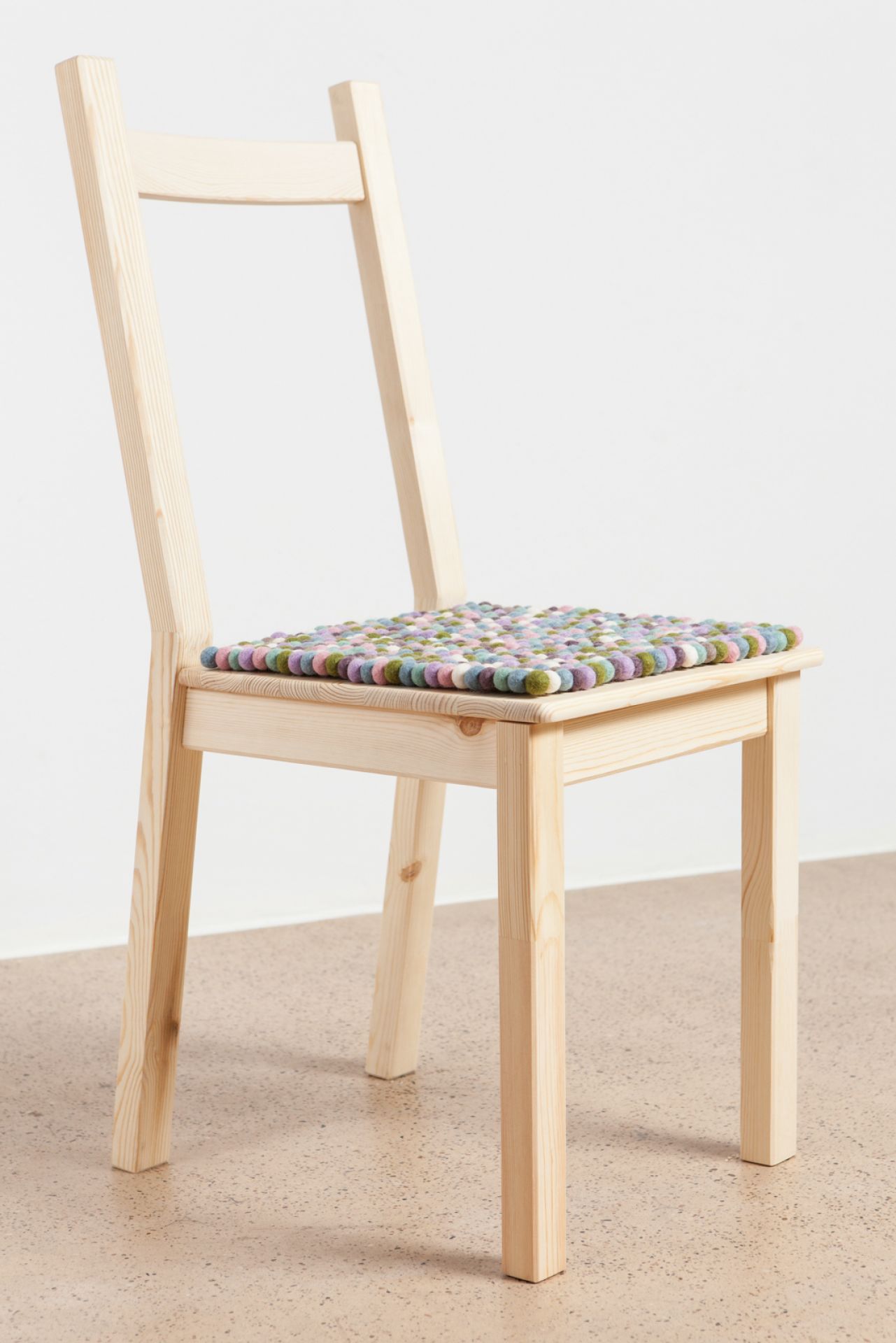 Felt ball Cushion for Chair square 36x36 cm EMMA myfelt SINGLE PIECES