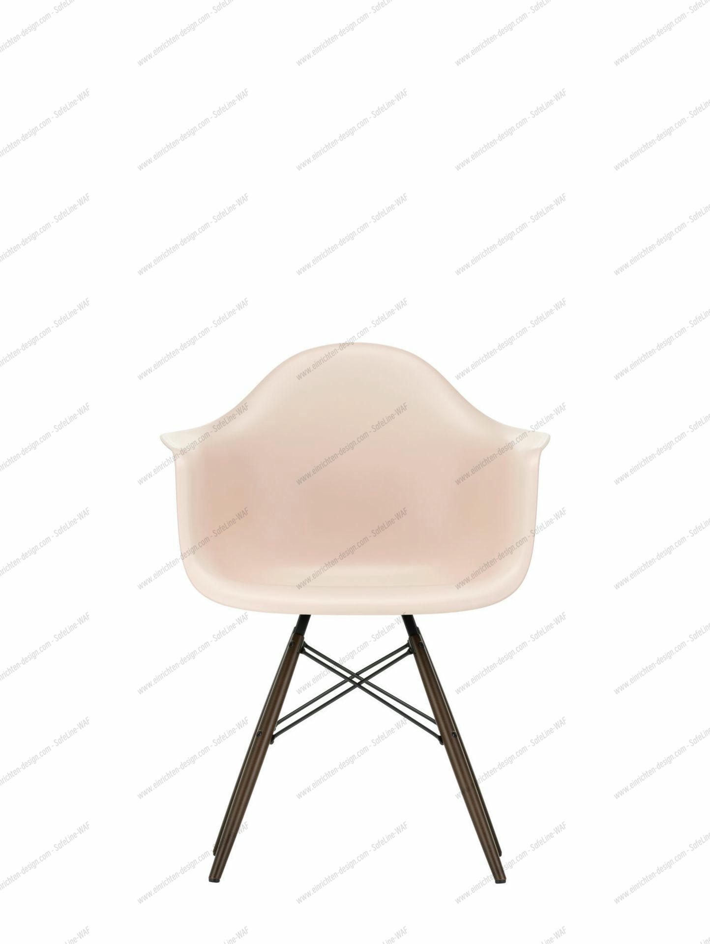 Eames Plastic Arm Chair DAW Chair Vitra Maple yellowish - Rust orange
