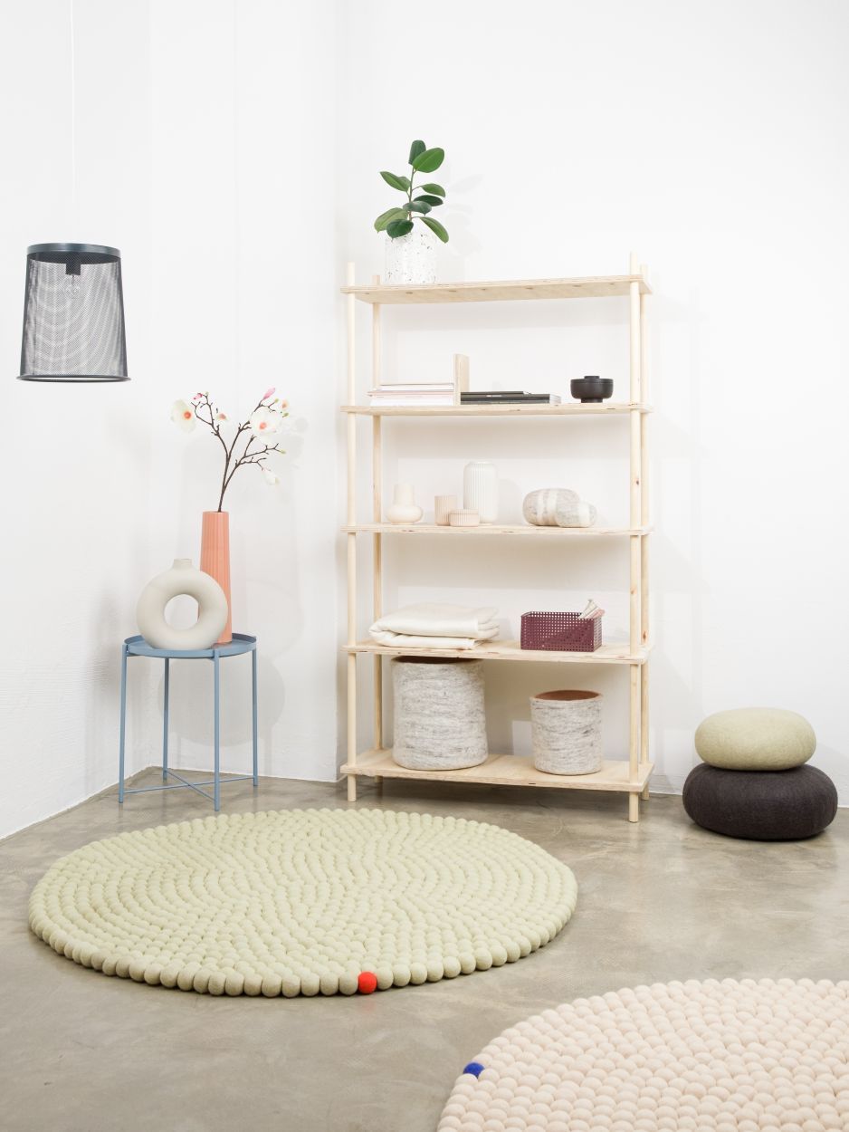 Big One Round Felt carpet Ø 300 cm myfelt Green beige