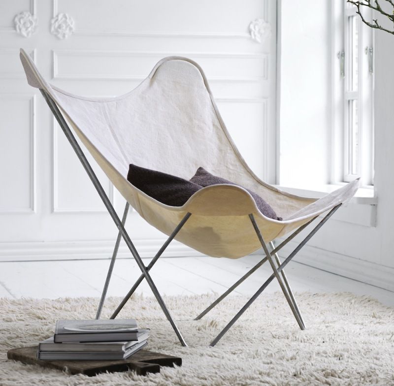 Canvas Mariposa Butterfly Chair Cuero 