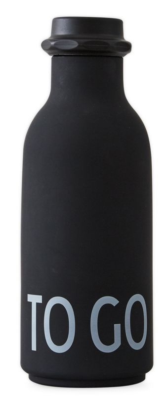 To Go Water Bottle Wasserflasche Design Letters-schwarz SINGLE PIECES