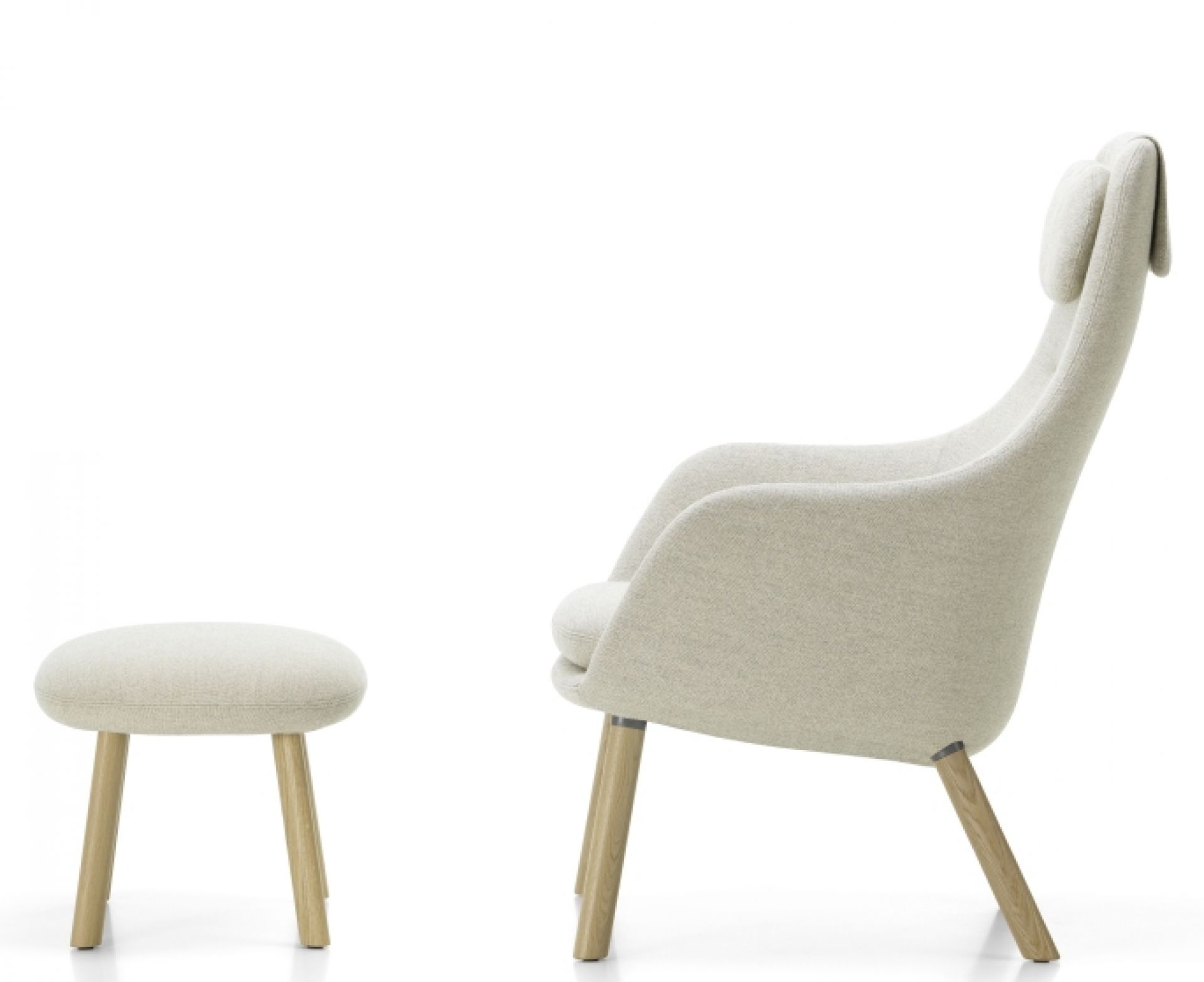 Hal Lounge Chair Armchair + Ottoman Seat Cushion loose Vitra  