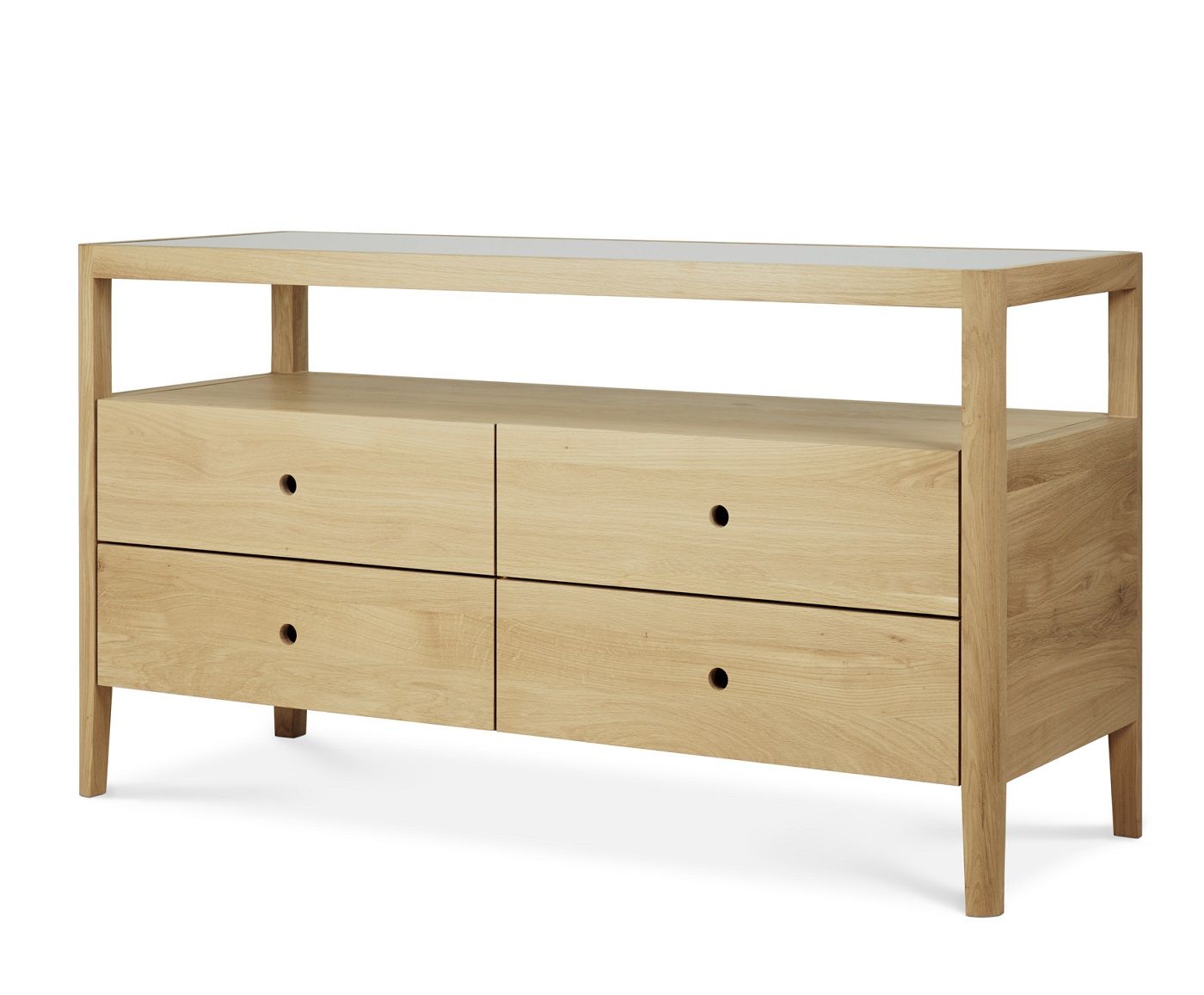 Spindle Chest of 4 Drawers Oak Ethnicraft