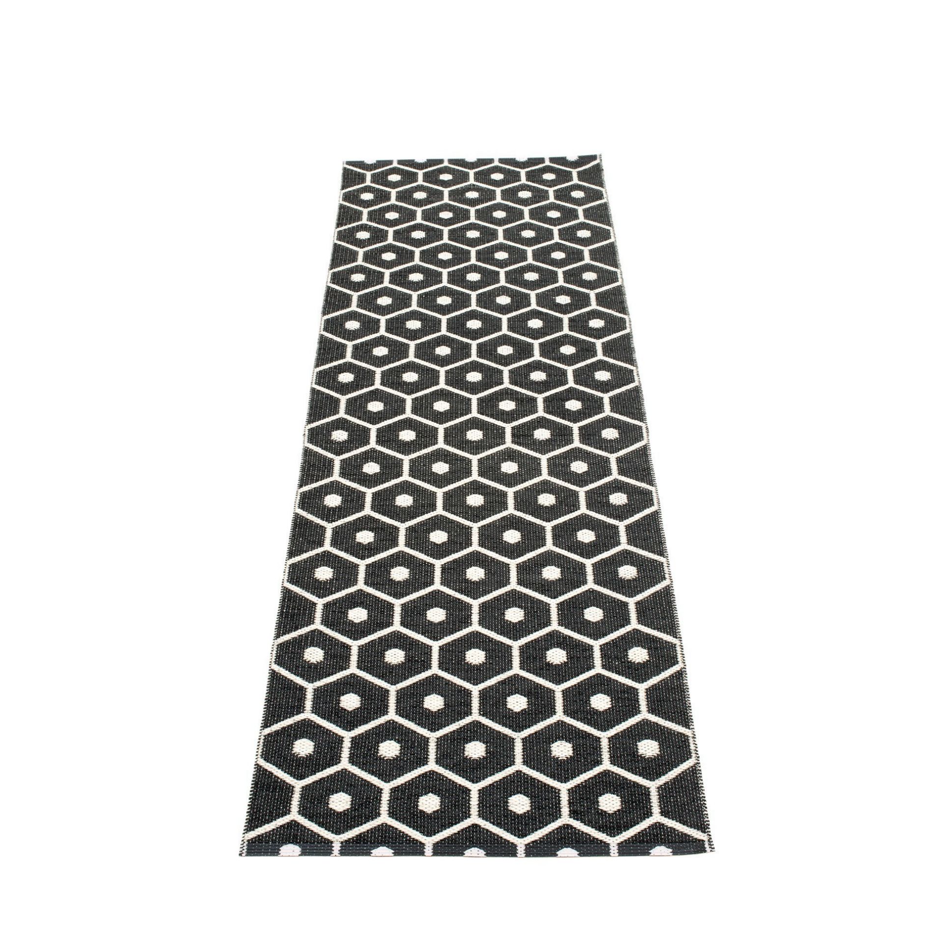 Honey Plastic Carpet 70x225 cm Pappelina Black-Vanilla