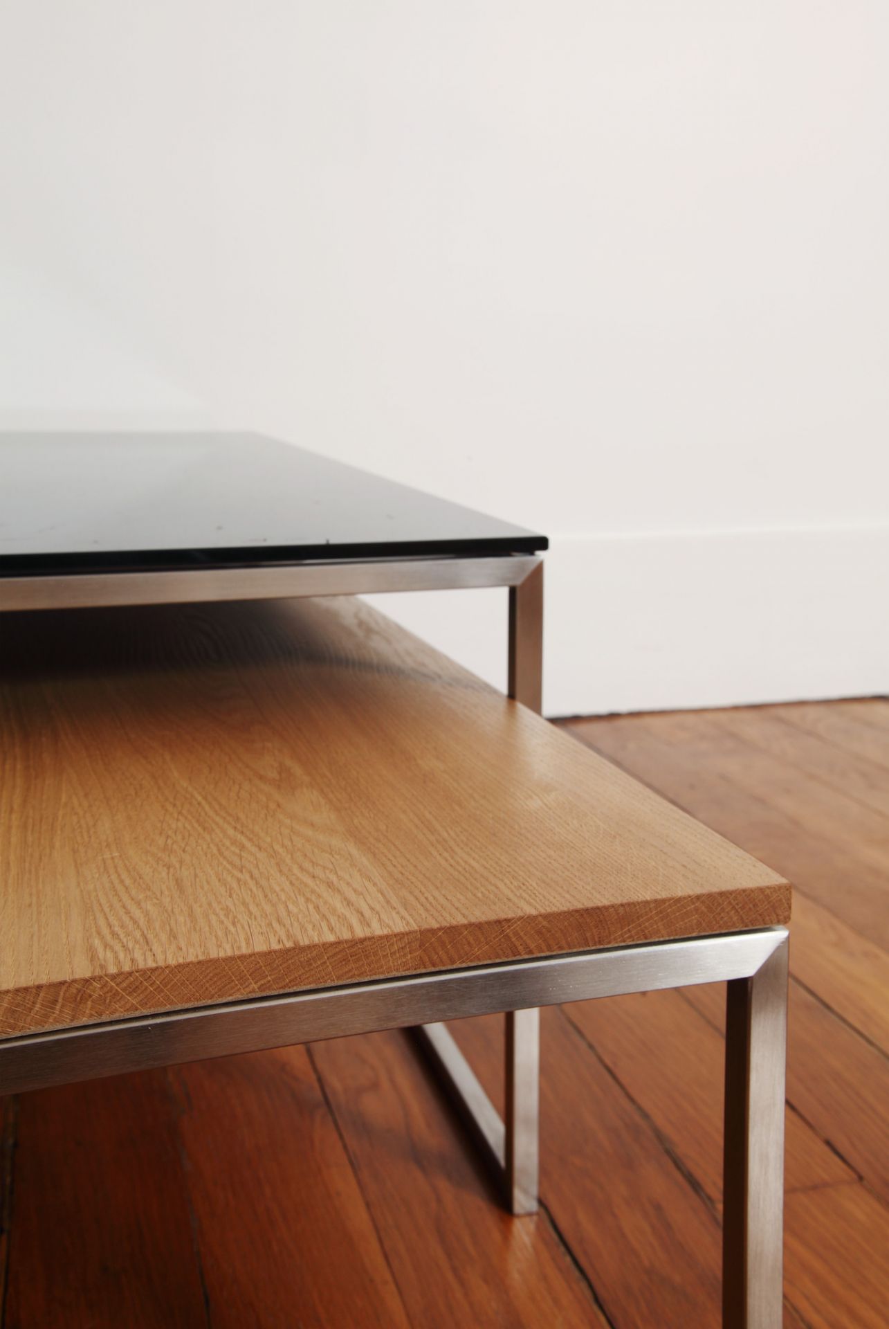 Less H 5/2 glass ESG clear coffee table Hans Hansen