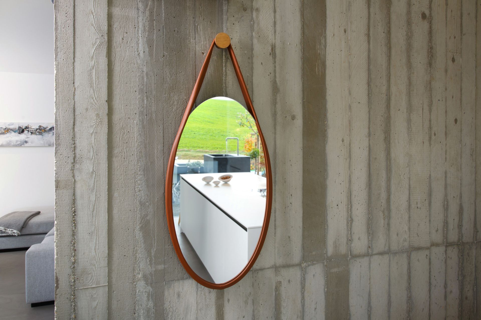 Hide Wall Mirror Black Stained Oak Favius