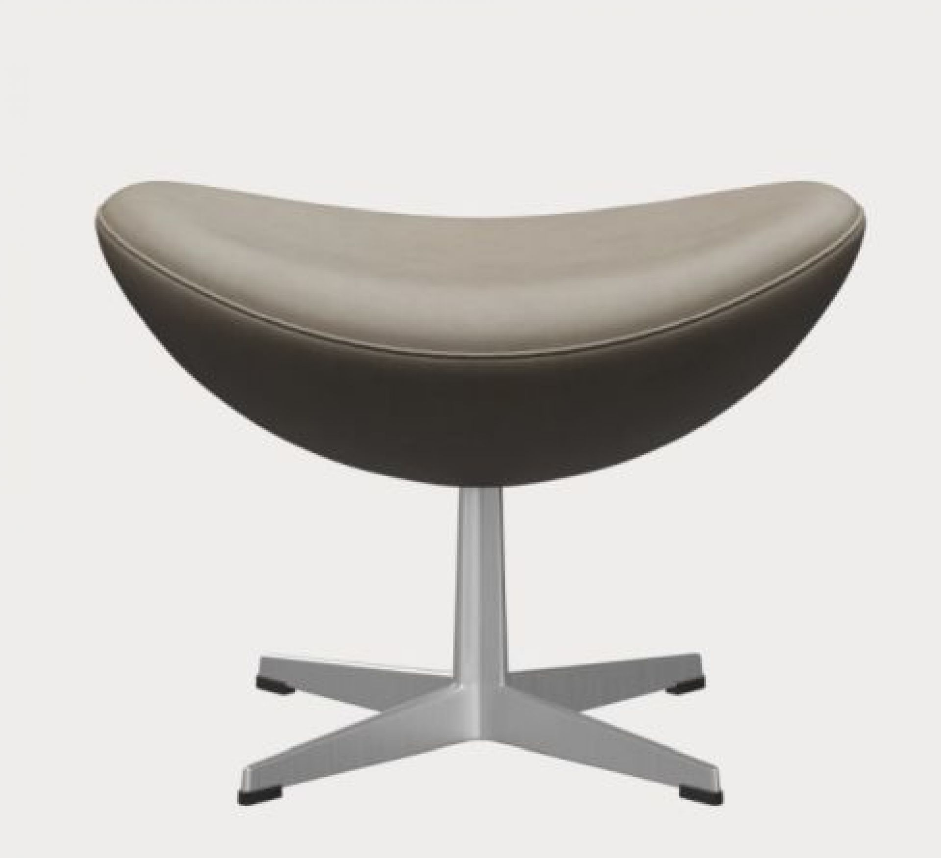 Egg Chair with Stool Action Model Essential Leather Light Grey Fritz Hansen