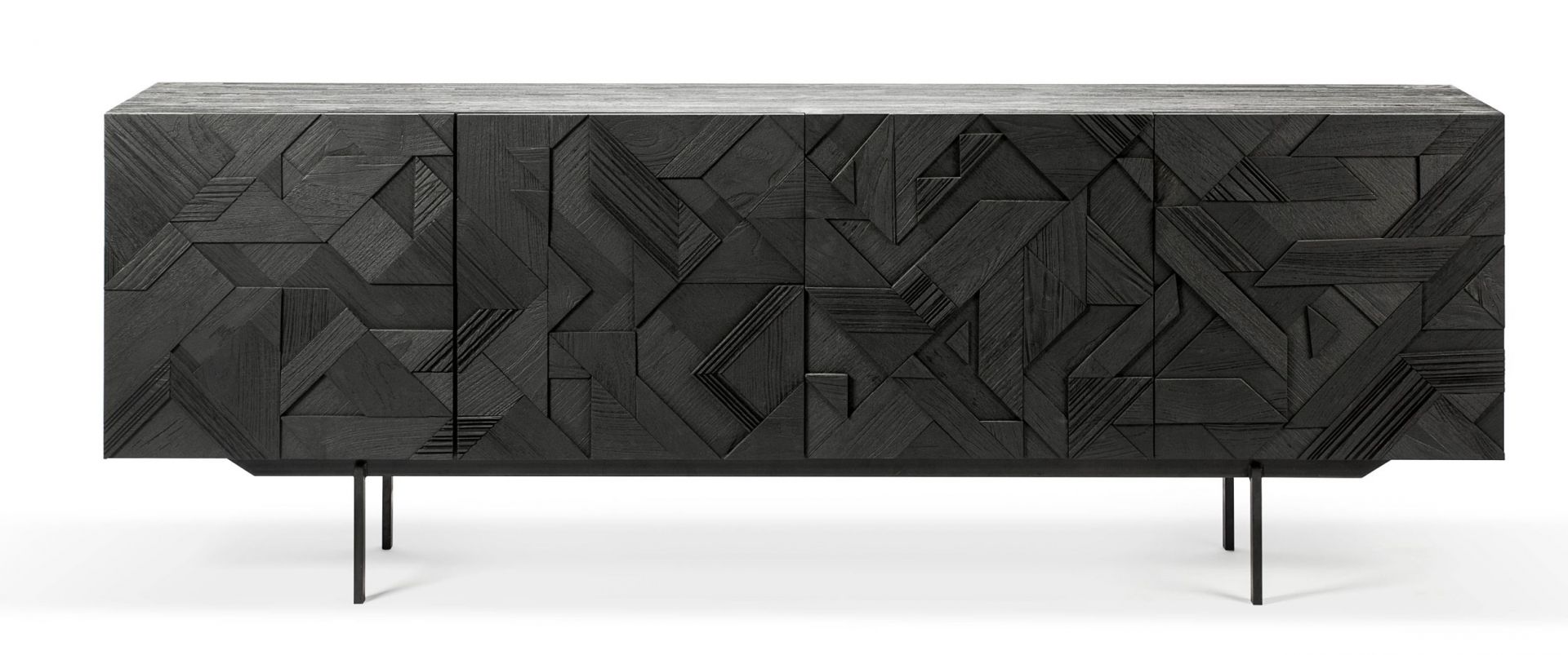 Graphic Teak Sideboard black Ethnicraft