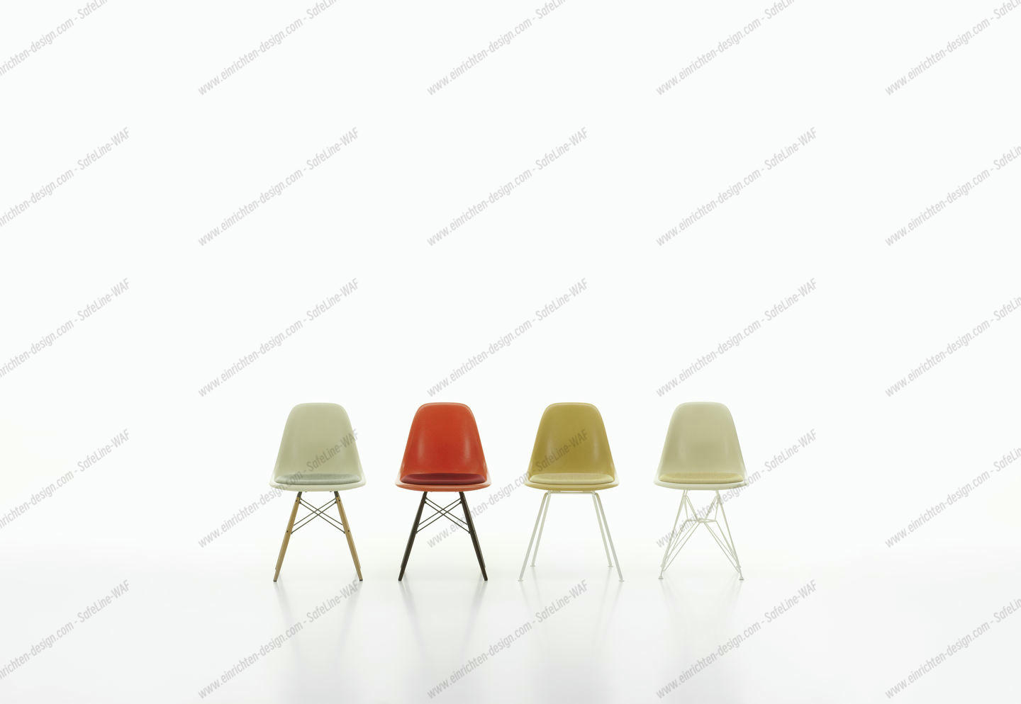 Eames Fiberglass Chair DSR Chair with Seat cushion Vitra