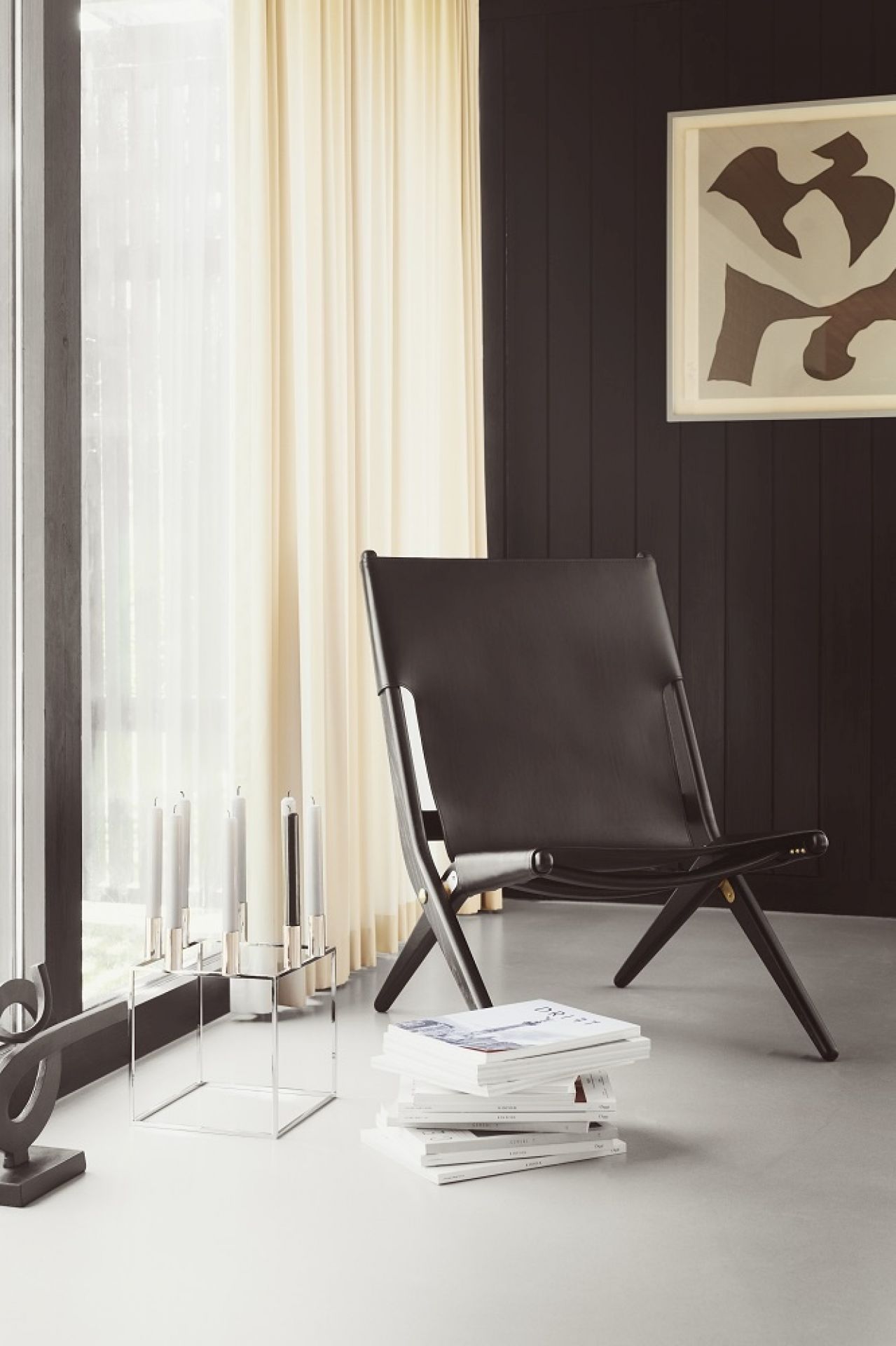 Saxe Chair oak brown stained - leather brown Audo