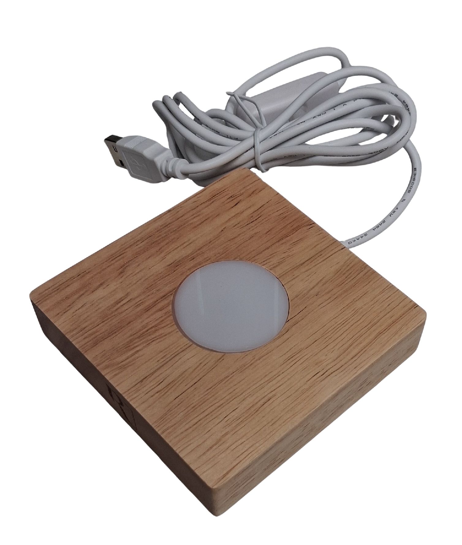 LED wooden base (1 piece) for poetry light light houses and light bags Räder