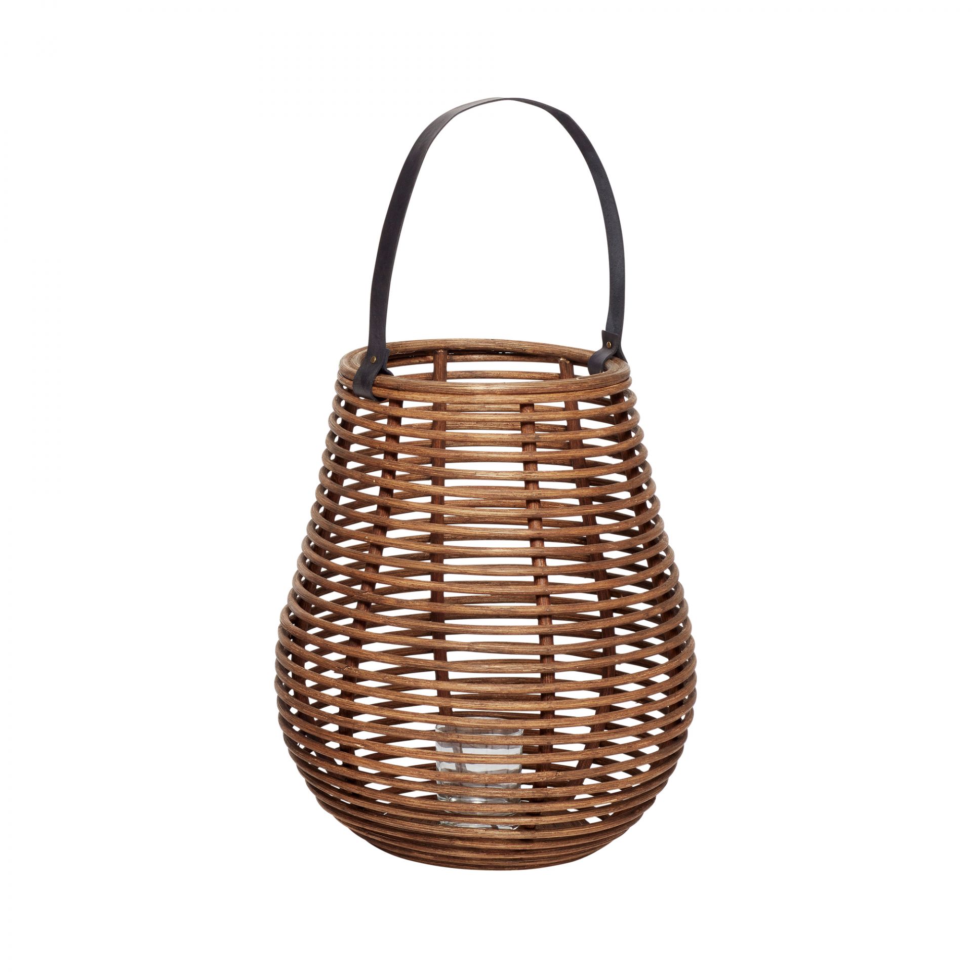 Lantern with Glass Rattan Hübsch Interior