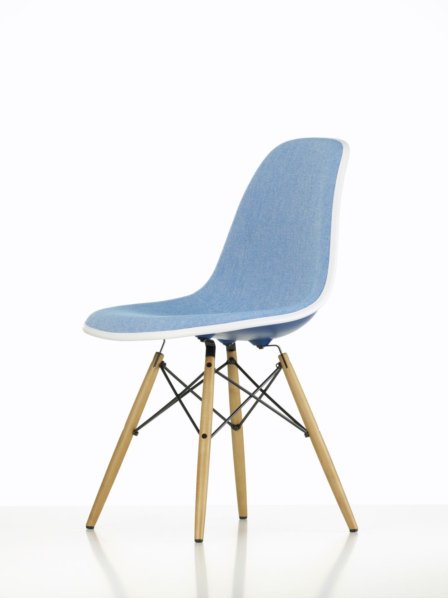 Eames Plastic Side Chair DSW Chair fully upholstered Vitra