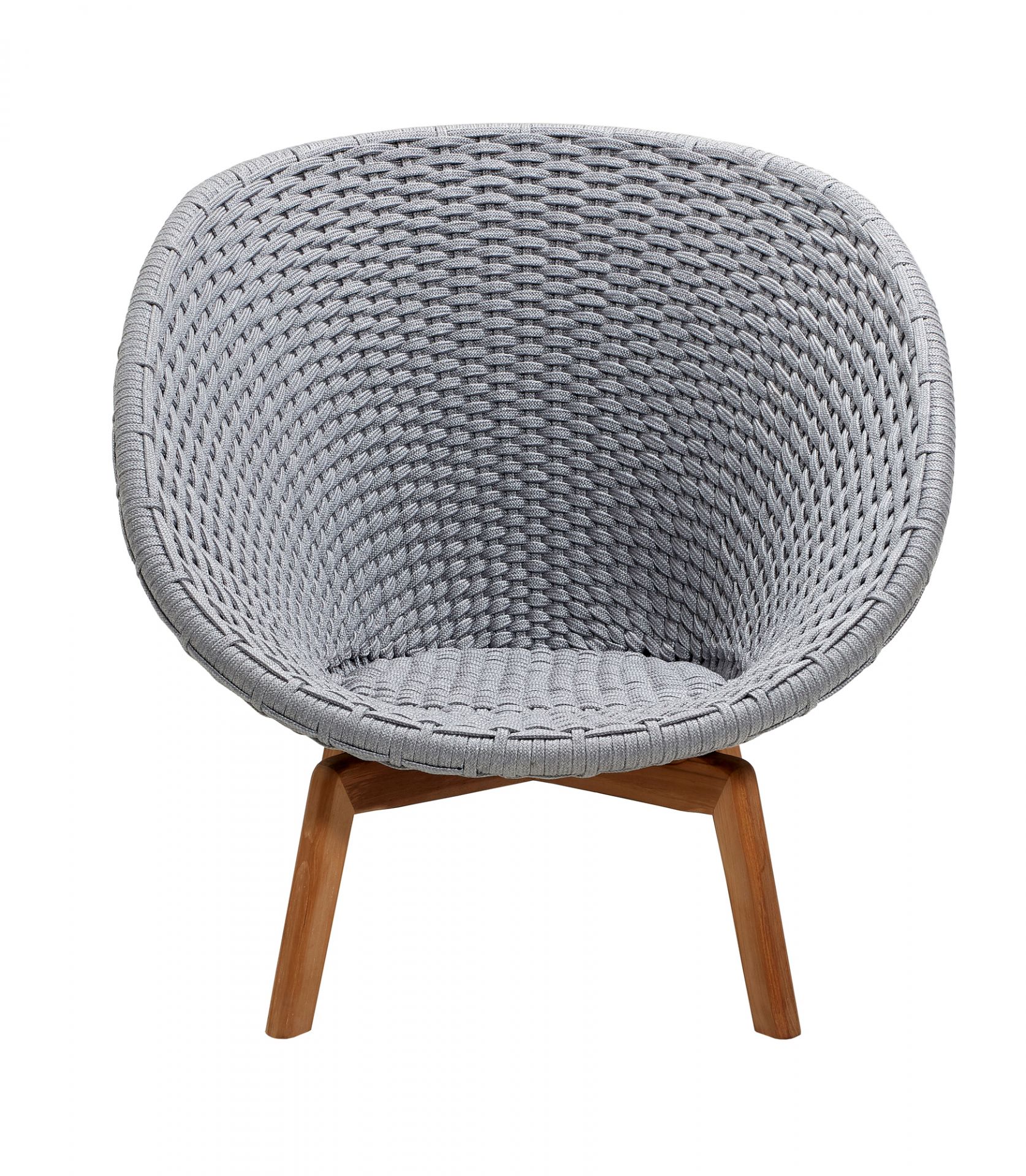 Peacock Outdoor Lounge Chair Rope Cane-Line light gray
