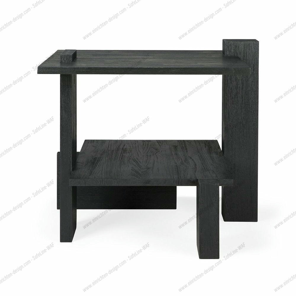 Teak Abstract Side table Black Ethnicraft