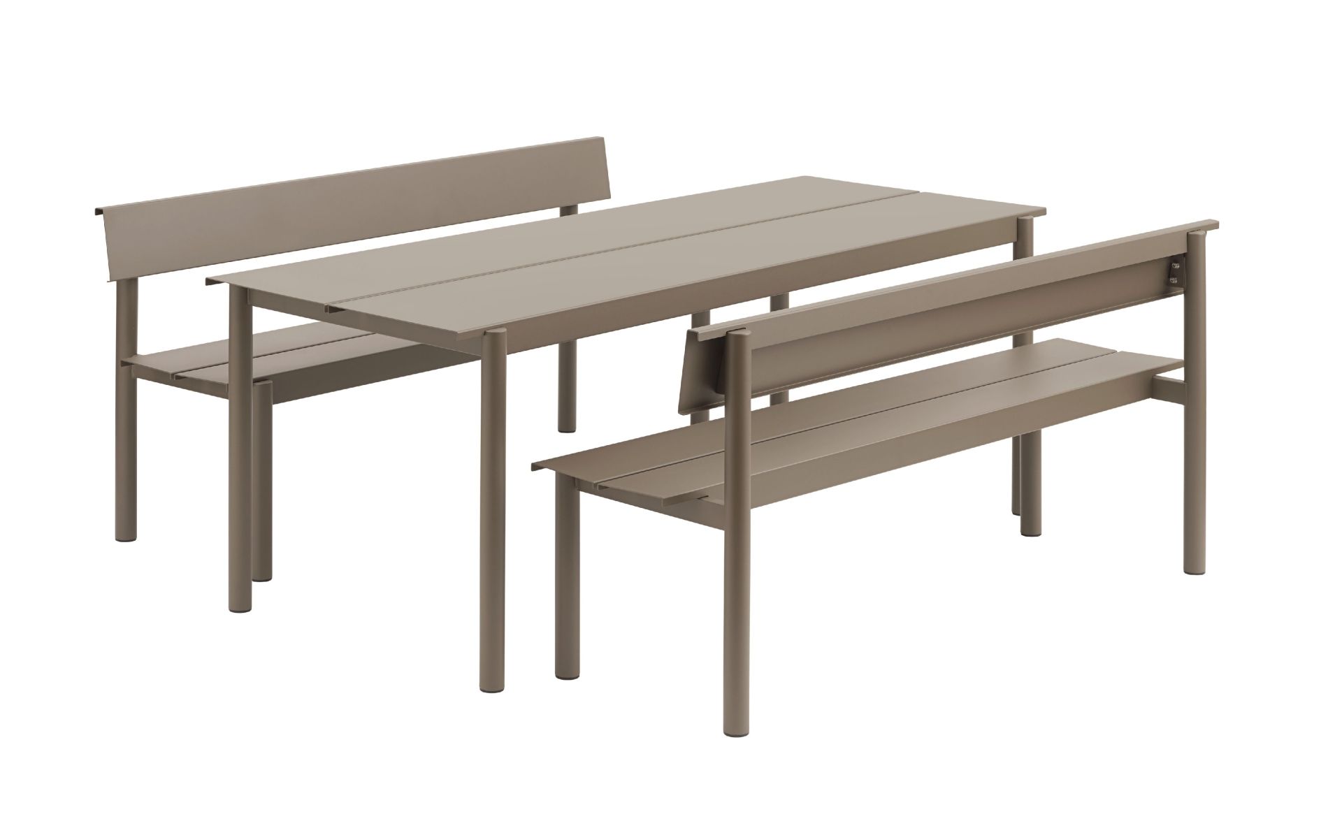 Linear Steel Bench Outdoor bench with backrest 170x34 cm Muuto