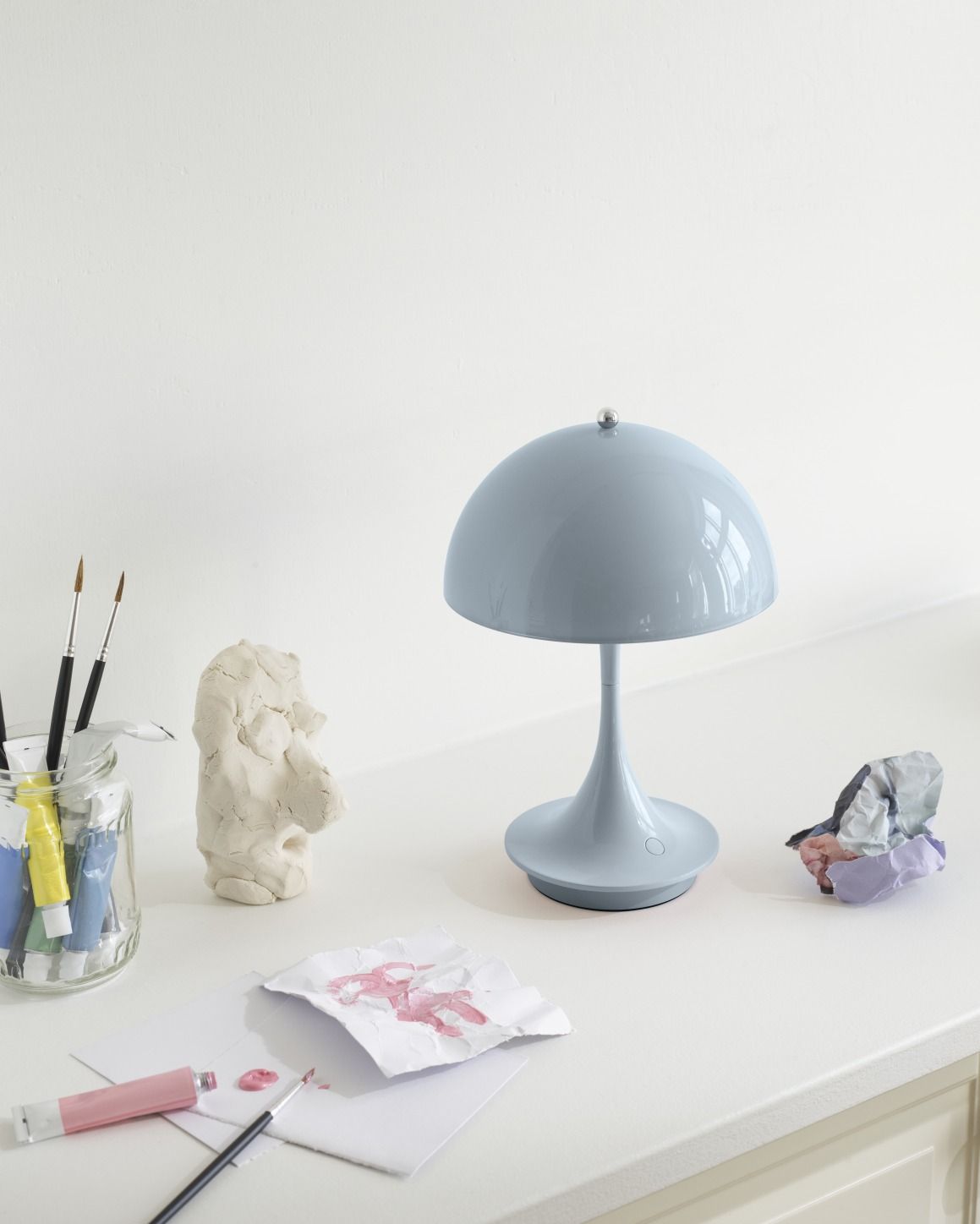 Panthella 160 Portable LED Table lamp Indoor/Outdoor Louis Poulsen Opal Pale blue SINGLE PIECES