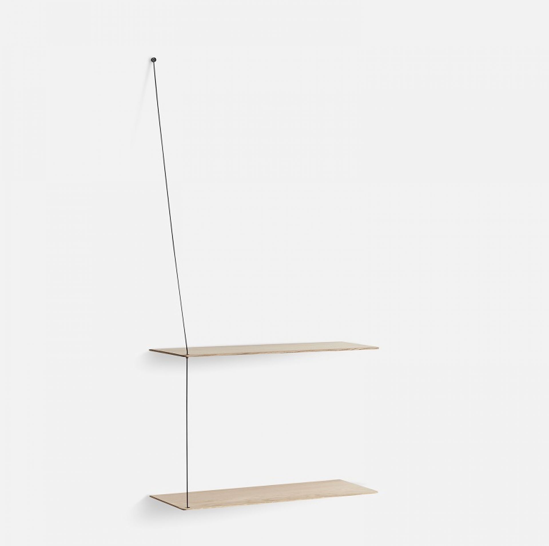 Stedge Wall shelf width 60 cm Woud oak white pigmented