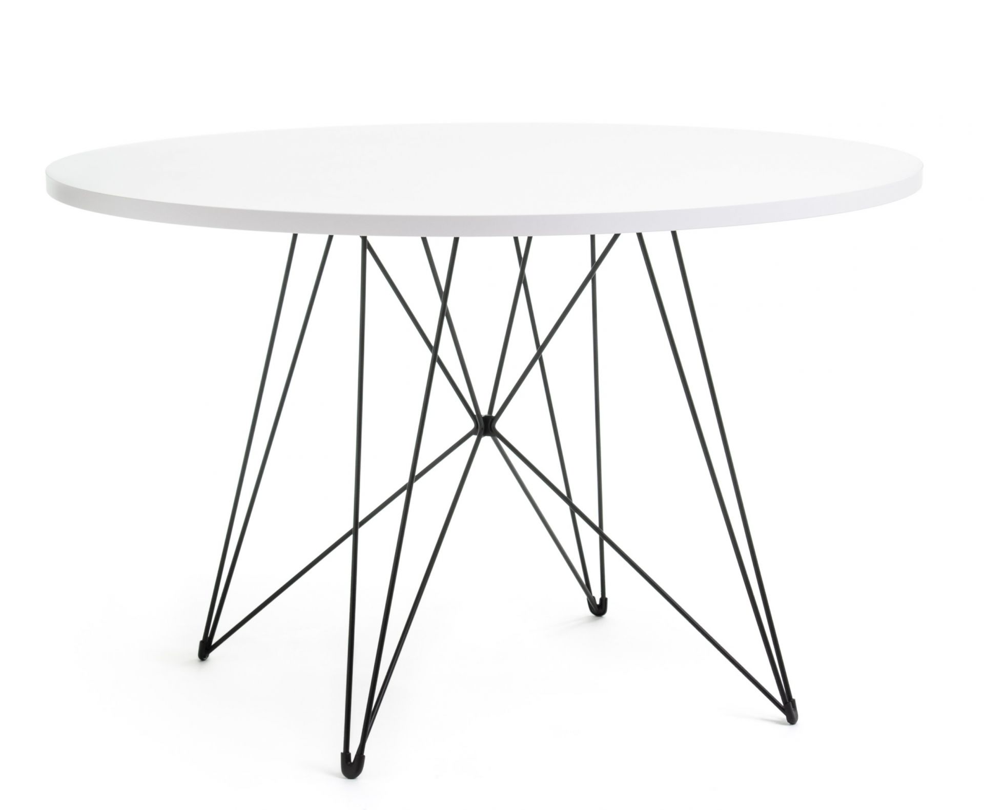 Tavolo XZ3 table round FRAME BLACK / PLATE MDF WHITE VARNISHED Magis MÄNGELEXEMPLAR