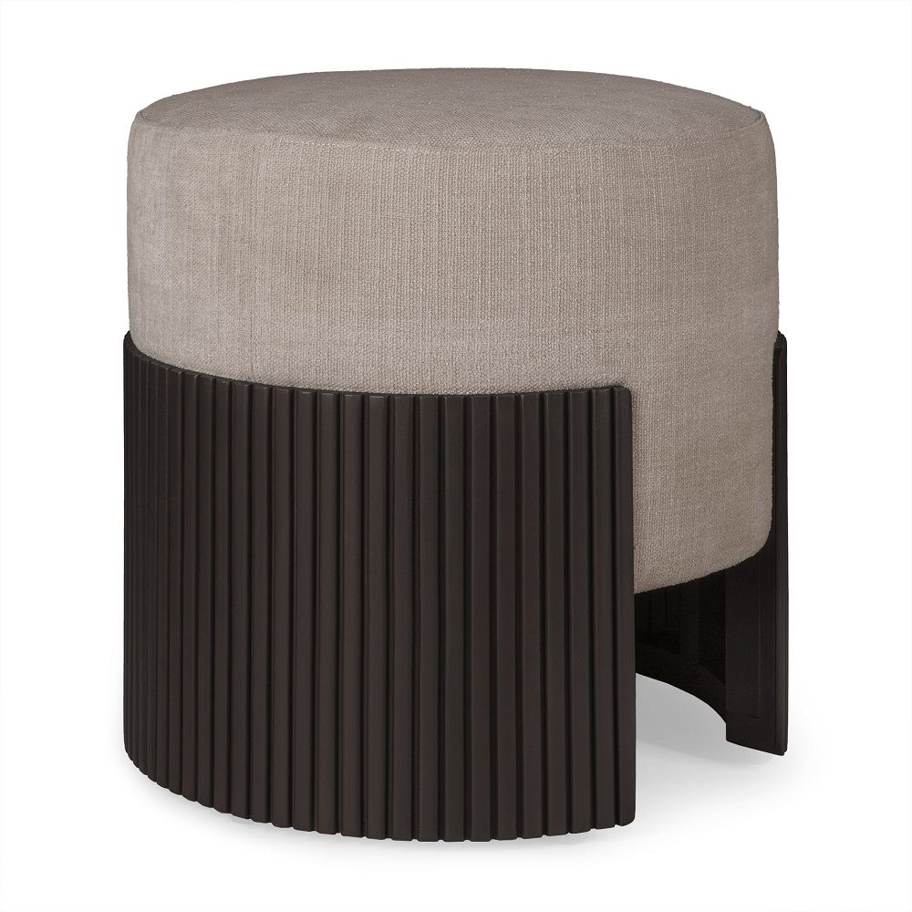 Roller Max Stool Mahogany Dark Brown / Fabric Rice Ethnicraft
