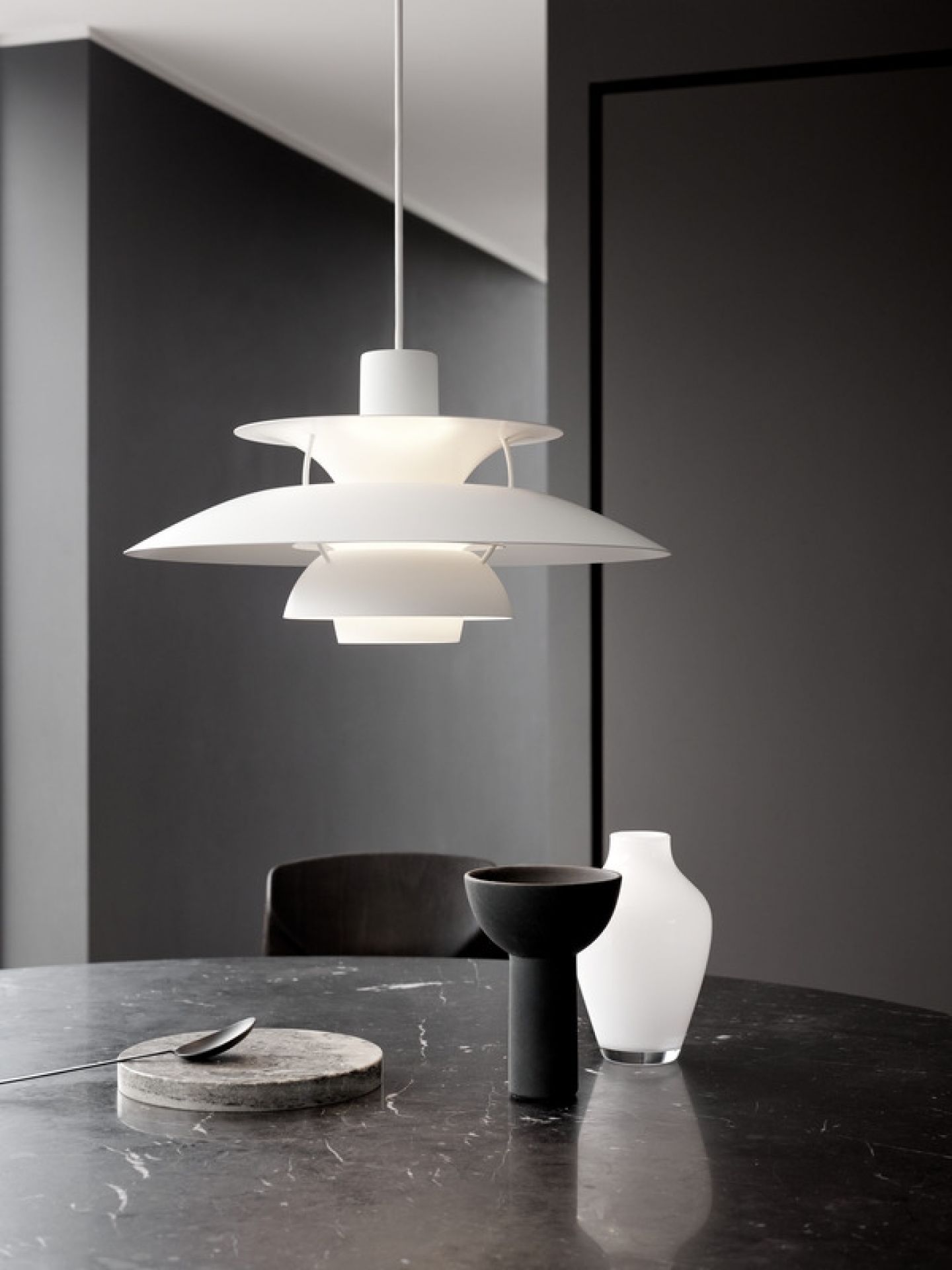 PH 5 Monochrome Pendant light Louis Poulsen Dusty Indigo