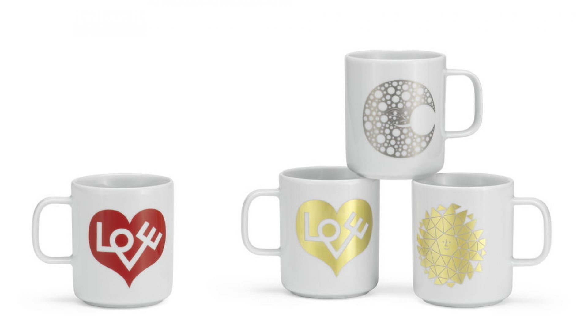 Coffee Mugs NEW Love Heart gold cup Vitra SINGLE PIECES