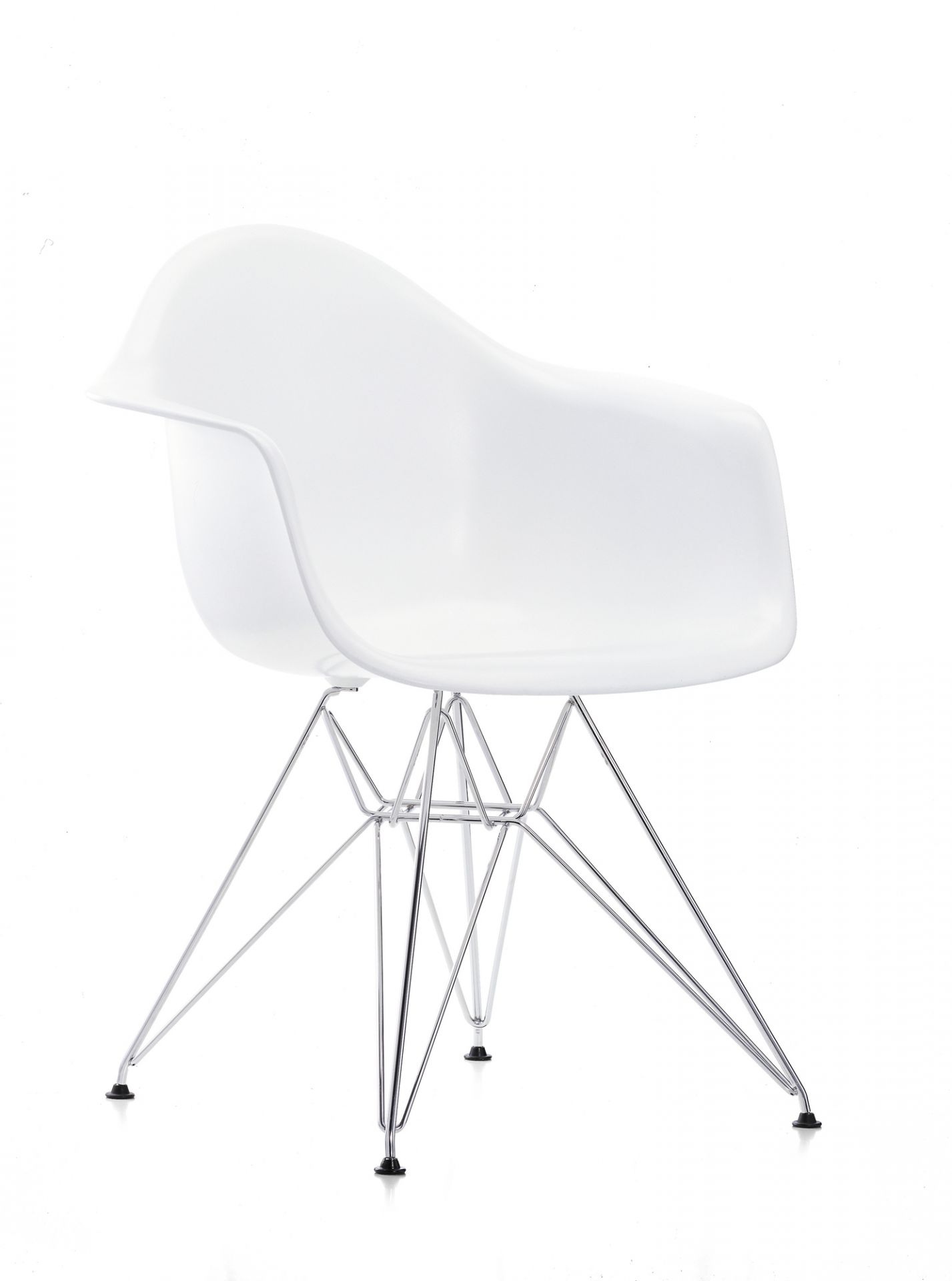 Eames Plastic Arm Chair DAR Chair Vitra Chrome - White