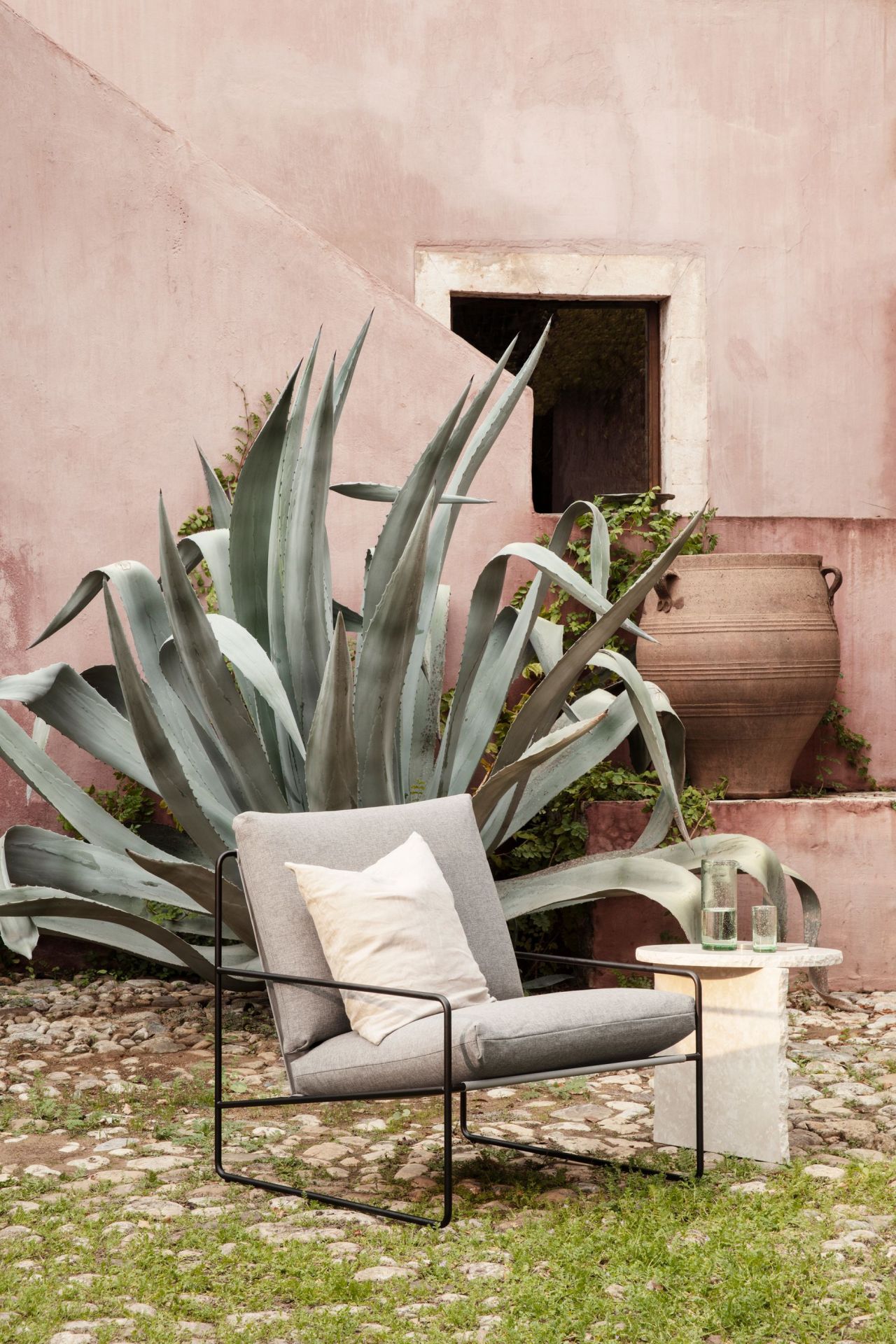 Desert 1 Seater Outdoor Armchair Black Frame Ferm Living 