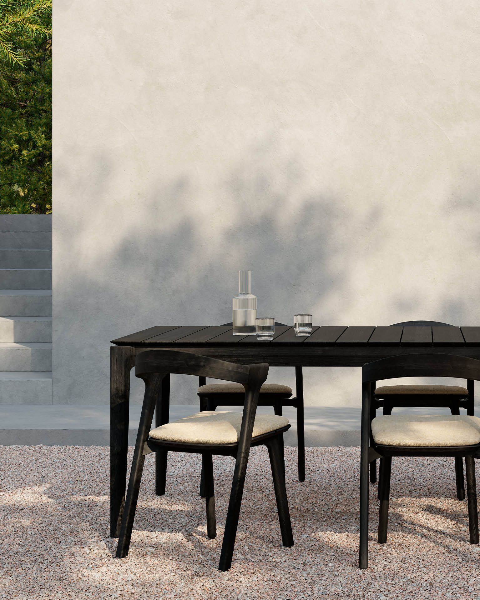 Bok Outdoor Dining Table Teak Black lacquered Ethnicraft