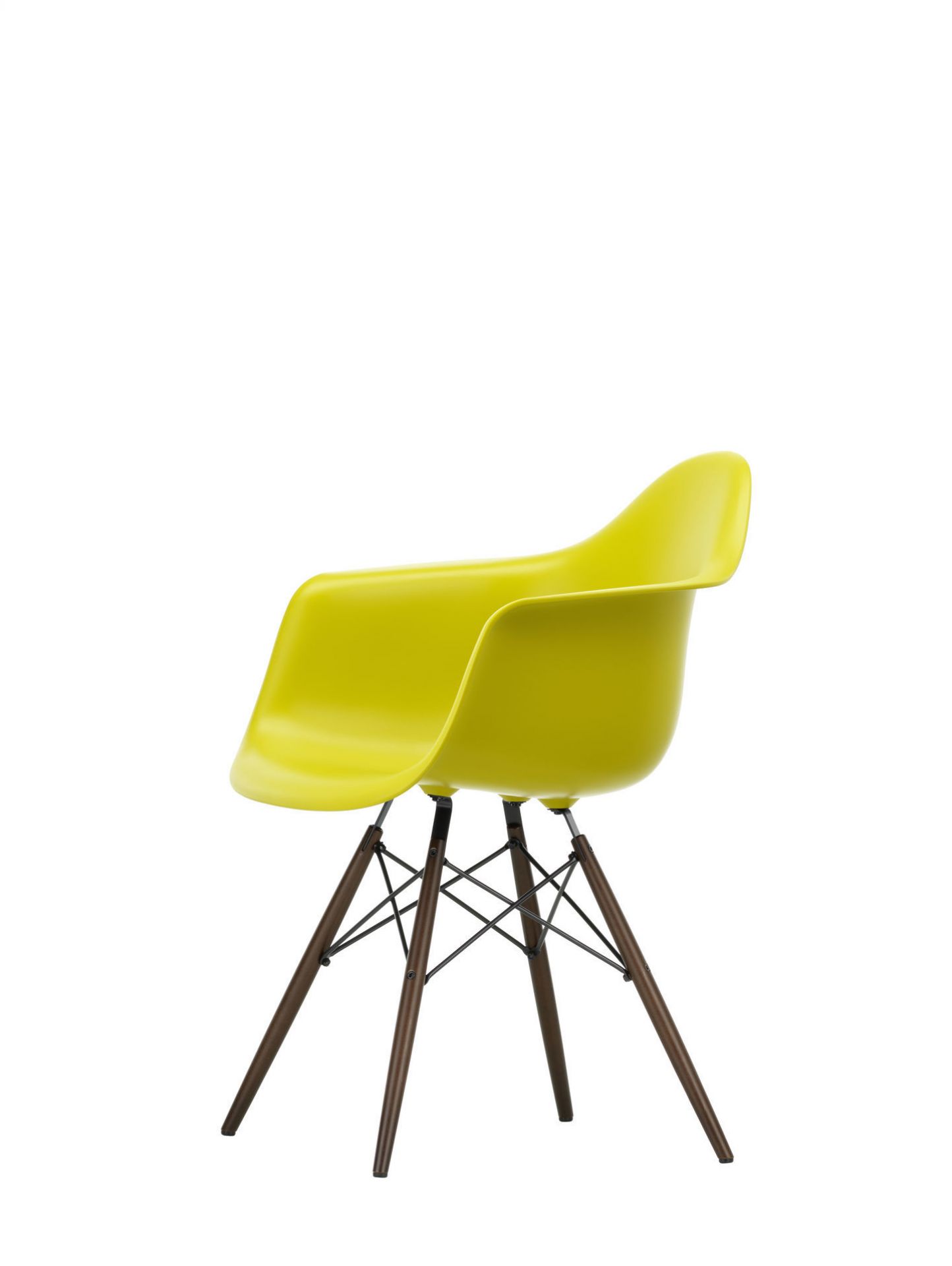 Eames Plastic Arm Chair DAW Chair Vitra Maple yellowish - Granite grey