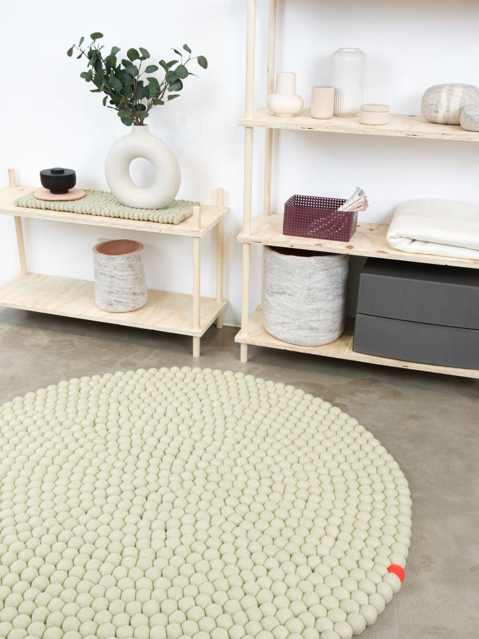 Big One Round Felt carpet Ø 300 cm myfelt Green beige