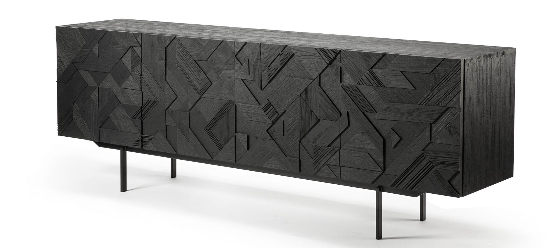 Graphic Teak Sideboard black Ethnicraft