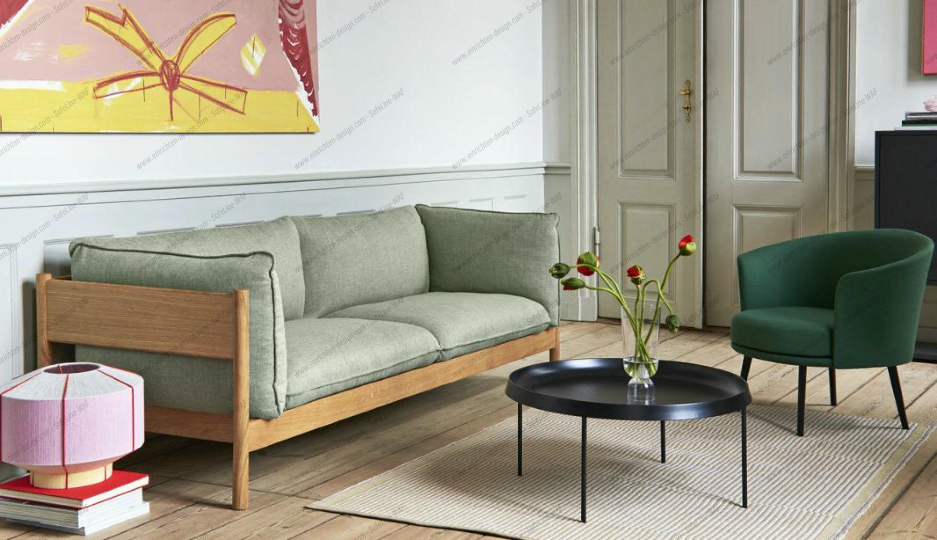 Arbour Eco Sofa von Hay, 3-Sitzer in Re-wool 408 und geölter Eiche.