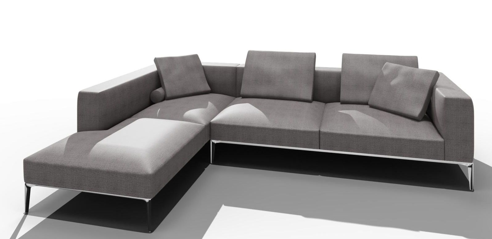Jaan Living 3 Seater Sofa with 2 Back Cushions, 2 Comfort Cushions & 2 Comfort Castors Combi A21 Walter Knoll Fabric Garbo Moonlight