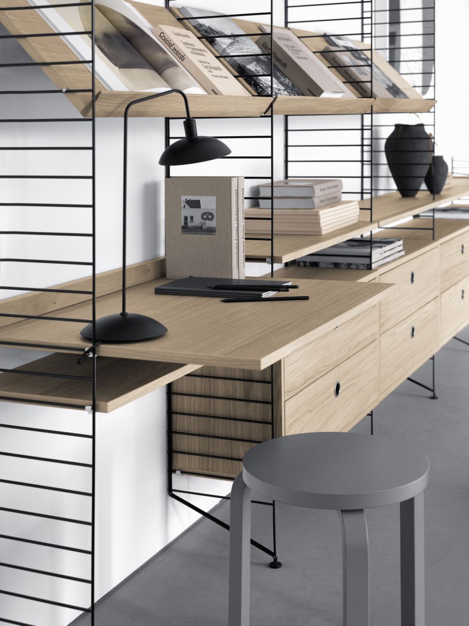 Single Piece Floor Ladder H 200 cm String Furniture