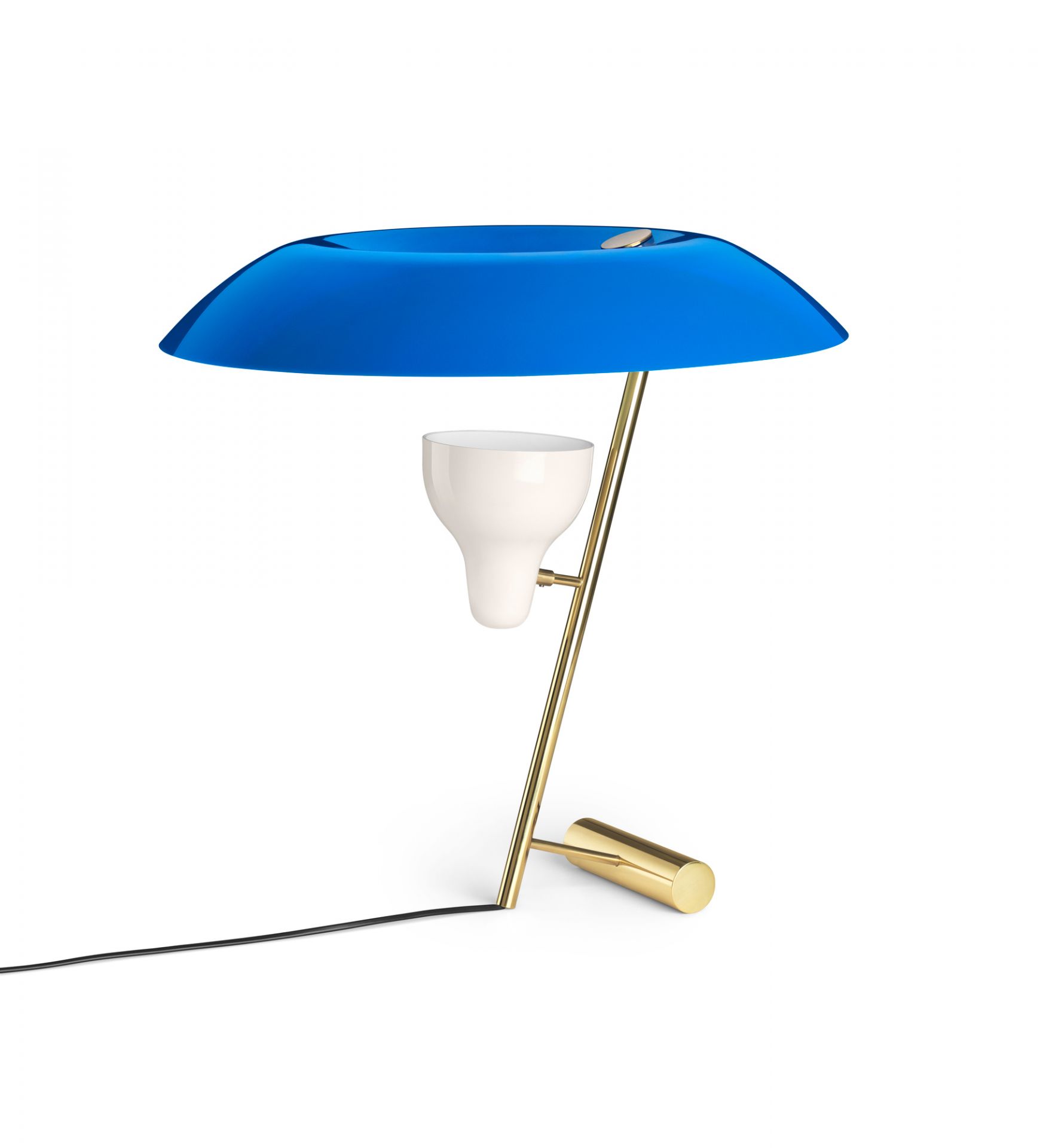 Model 548 Table Lamp Polished Brass with Azure Diffuser Astep
